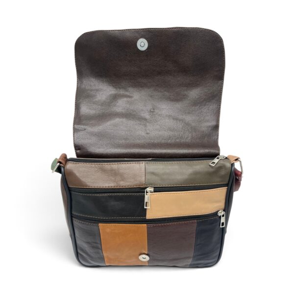 Geantă damă din piele naturală multicolor Lucia R45-C90 27 x 21 x 8 cm - imagine 4