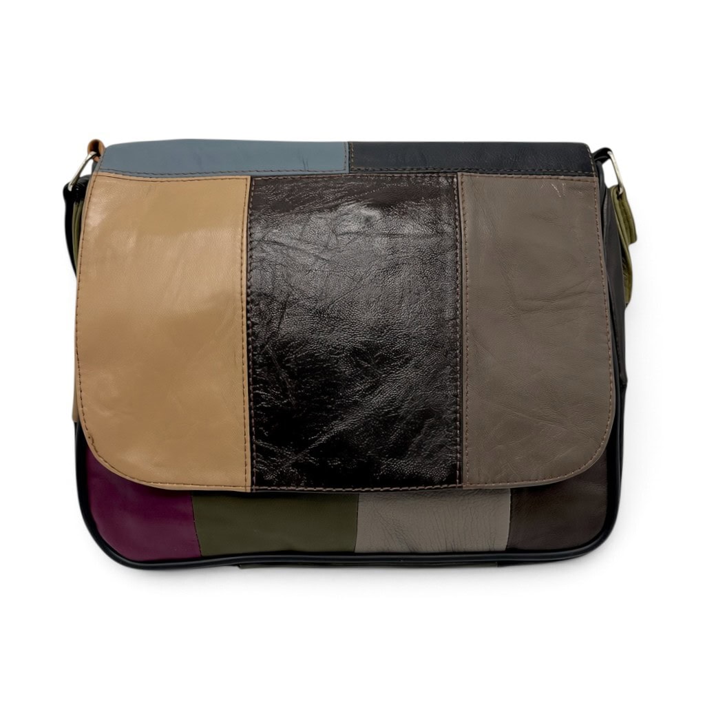 Geantă damă unicat Lucia R45-C81 – crossbody din piele naturală multicoloră