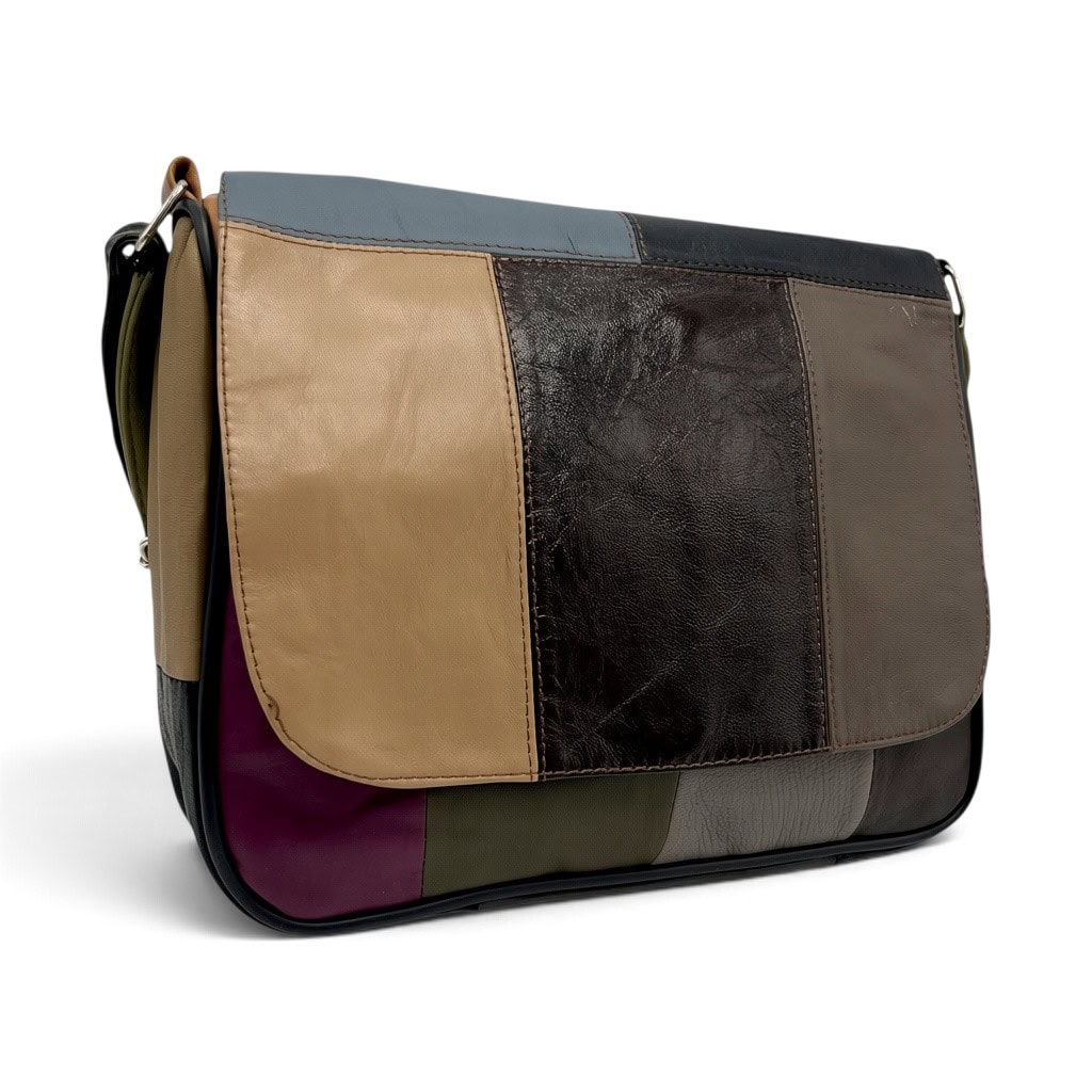 Geantă damă unicat Lucia R45-C81 – crossbody din piele naturală multicoloră
