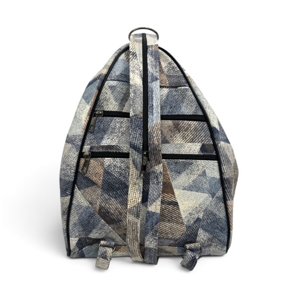 Rucsac damă unicat Amelia Unique R50-164 – piele naturală, imprimeu geometric albastru-bej - imagine 6