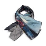 Eșarfă Artistică Golden Roses & Urban Impression 8103-11 – Reversibilă (2 Fețe), 50% Mătase & 50% Vâscoză, 180×68 cm – imaginea 1