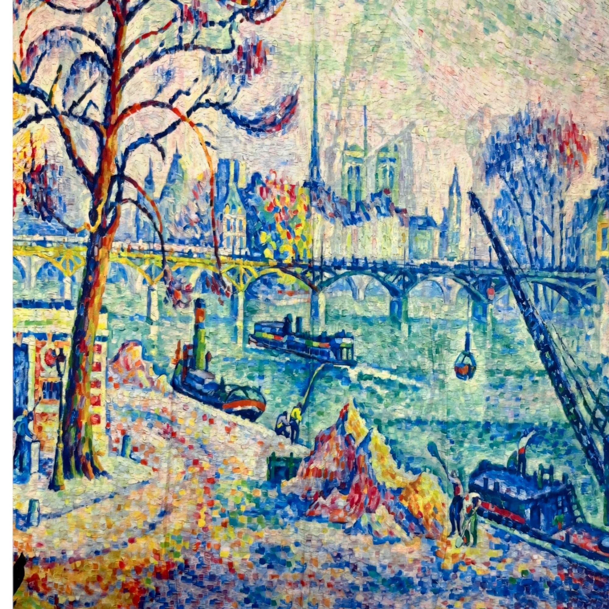 Eșarfă Artistică Pink Blossom Village & Paris Riverside 8103-9 – Reversibilă (2 Fețe), 50% Mătase & 50% Vâscoză, 180×68 cm – imaginea 3