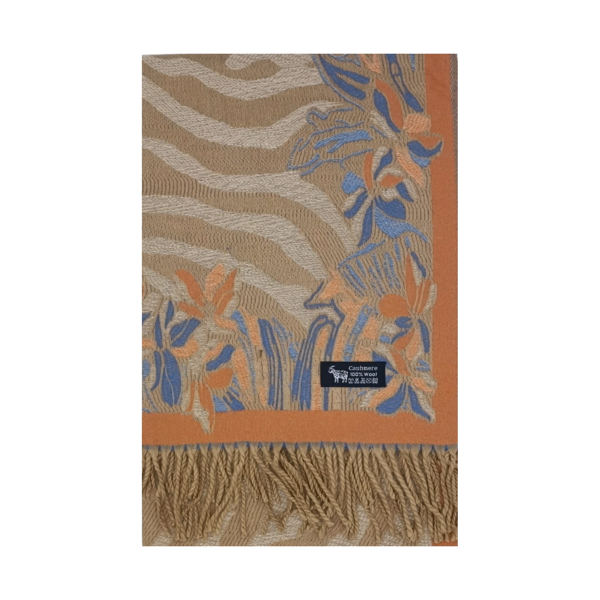 Eșarfă Damă BellaraSS FX3S-1 Bej Nisipiu – 100% Lână, Model Floral, 60 × 180 cm Eșarfă Damă BellaraSS FX3S-1 Bej Nisipiu – 100% Lână, Model Floral, 60 × 180 cm - imagine 2