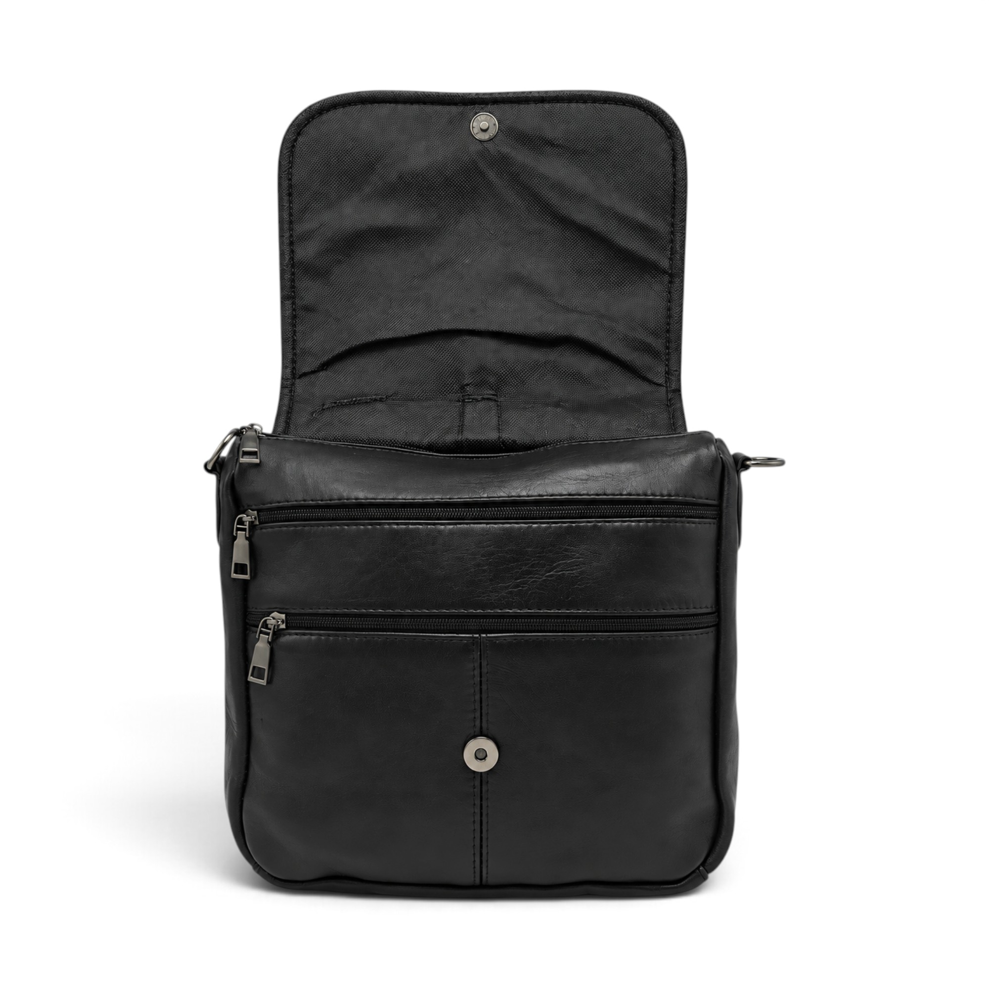 Geantă Damă Lucia R45-LargeN1, Piele Naturală, Crossbody cu Curea Detașabilă, Negru - imagine 4