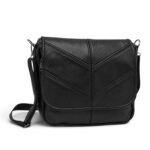 Geantă Damă Lucia R45-LargeN1, Piele Naturală, Crossbody cu Curea Detașabilă, Negru