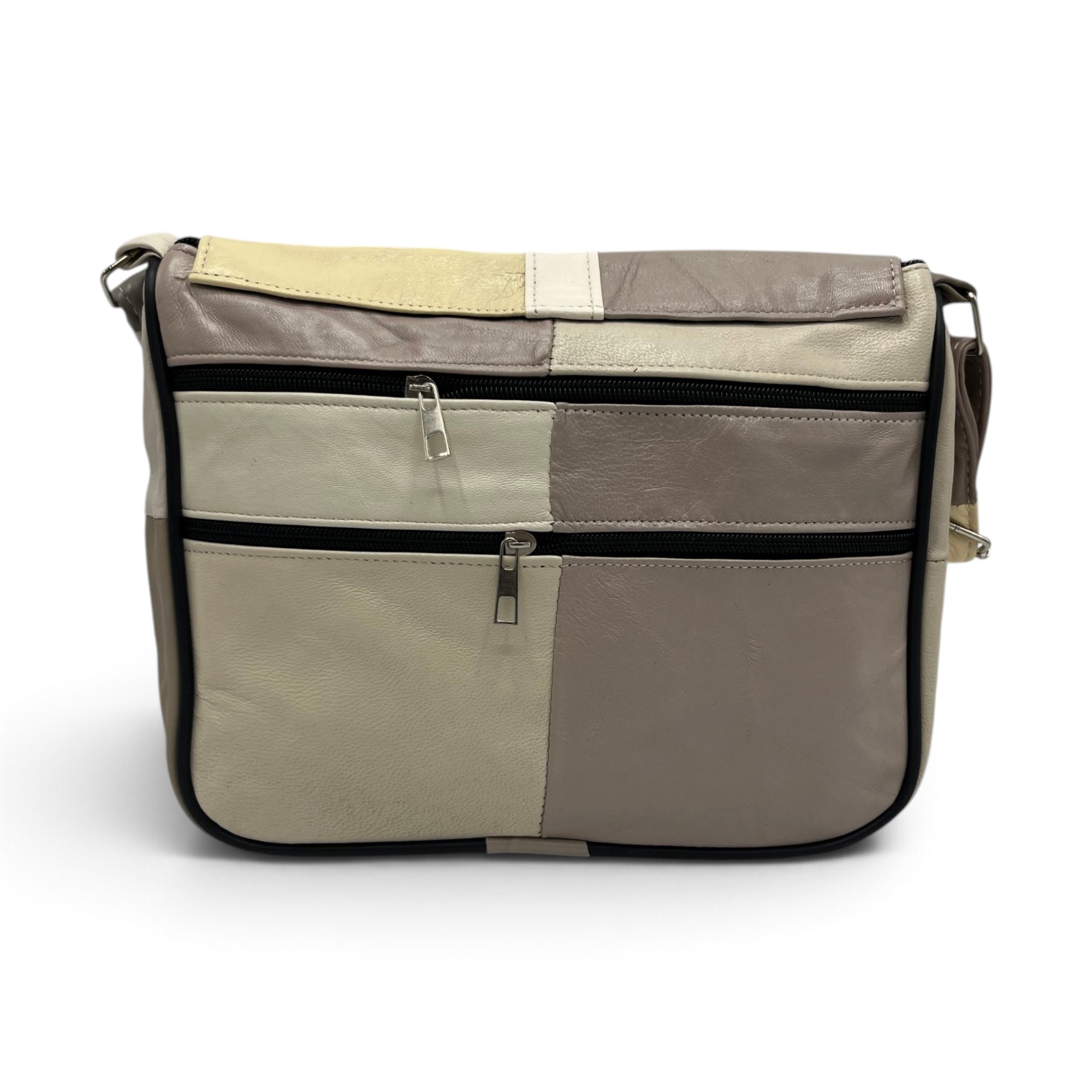 Geantă Damă Unicat Lucia R45-514, Piele Naturală, Multicolor – Design Patchwork Elegant, Crossbody - imagine 3