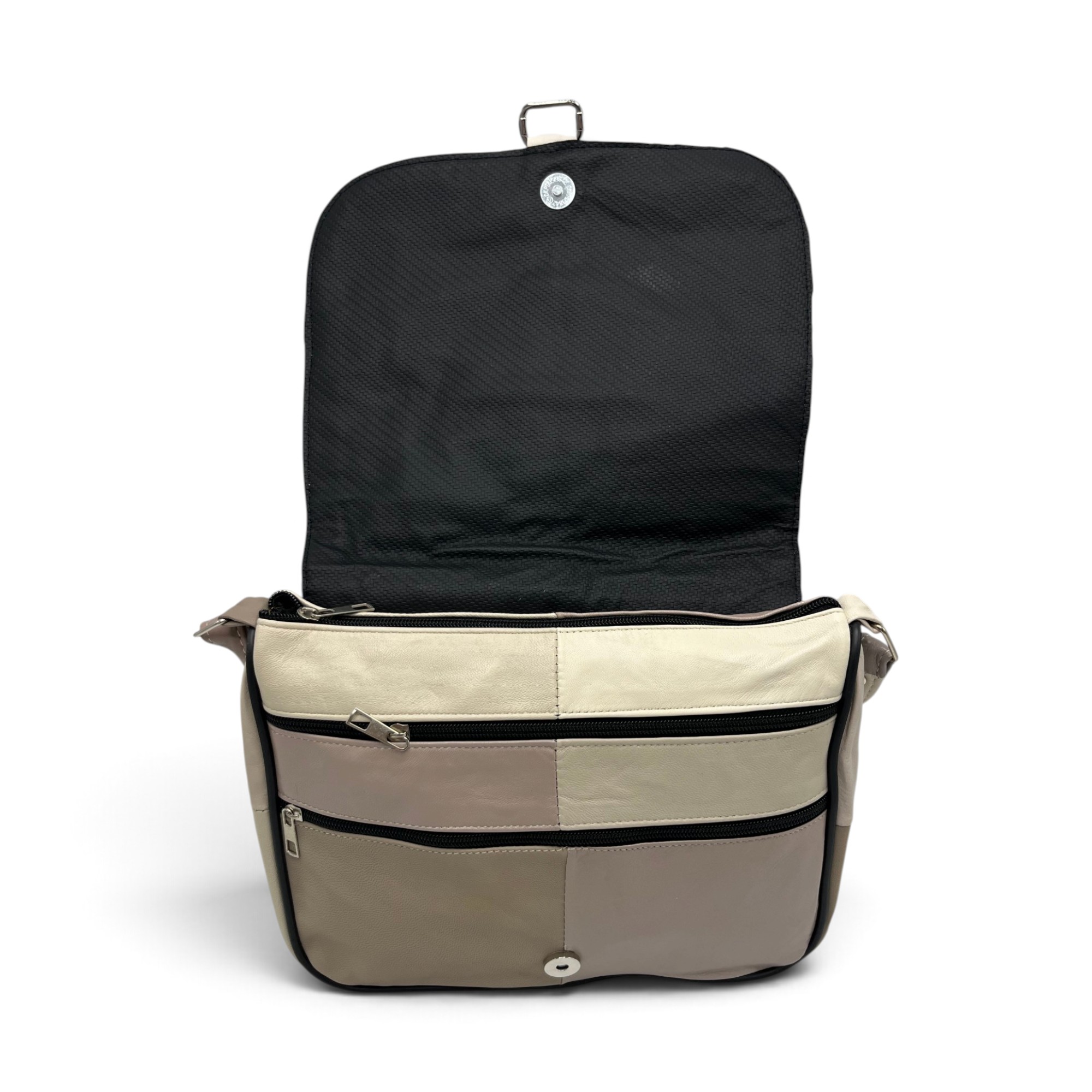 Geantă Damă Unicat Lucia R45-514, Piele Naturală, Multicolor – Design Patchwork Elegant, Crossbody - imagine 4