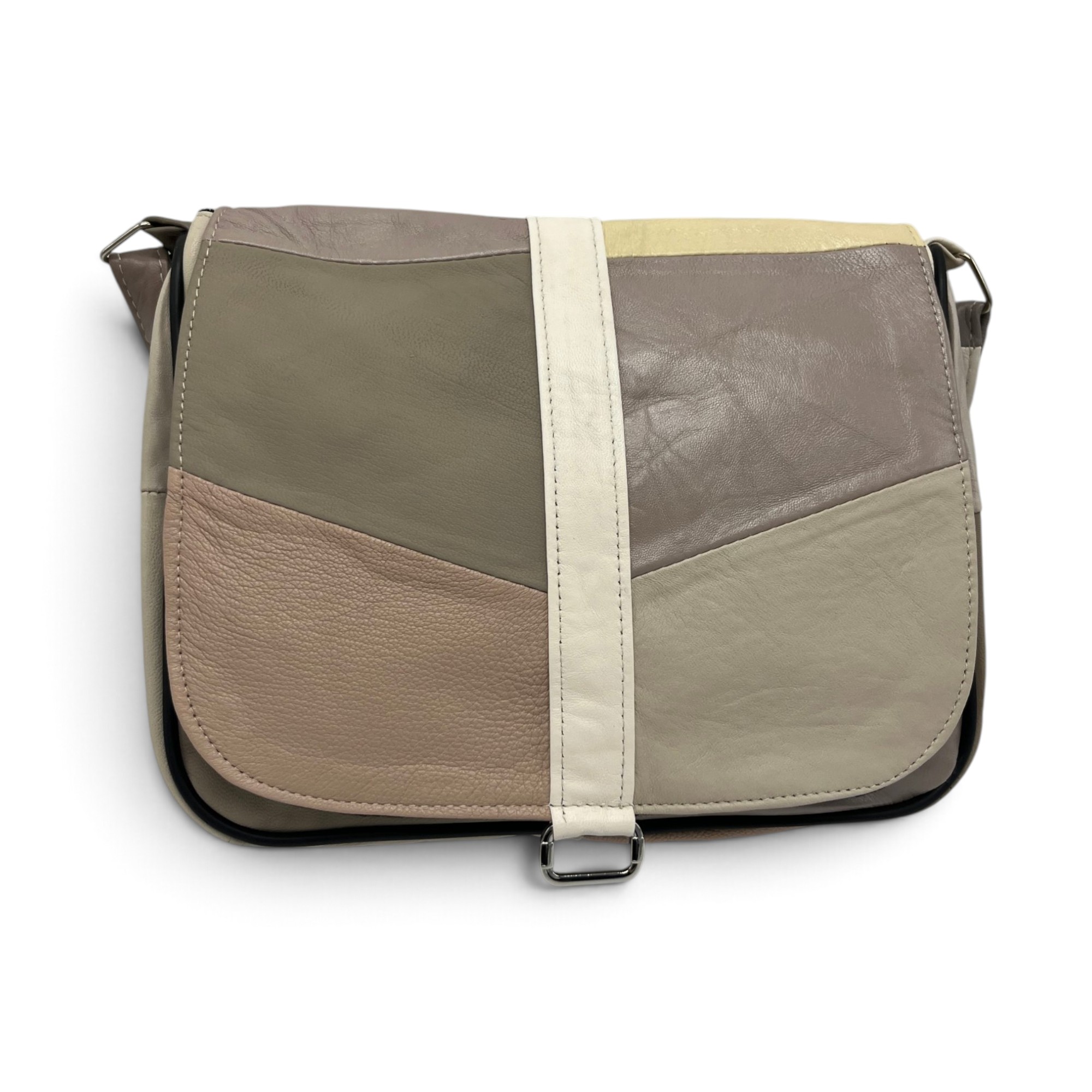 Geantă Damă Unicat Lucia R45-514, Piele Naturală, Multicolor – Design Patchwork Elegant, Crossbody - imagine 2