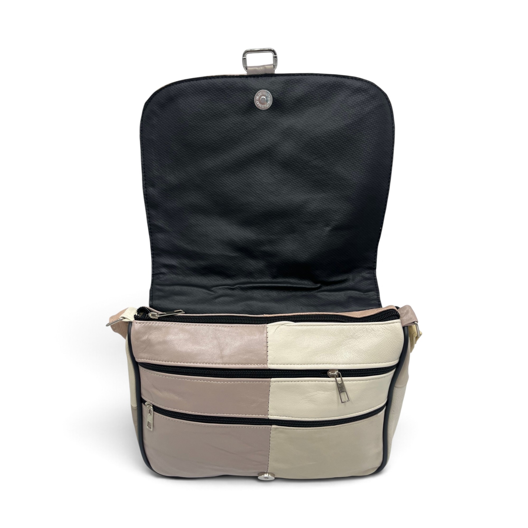 Geantă Damă Unicat Lucia R45-516, Piele Naturală, Multicolor – Design Patchwork Elegant, Crossbody - imagine 5