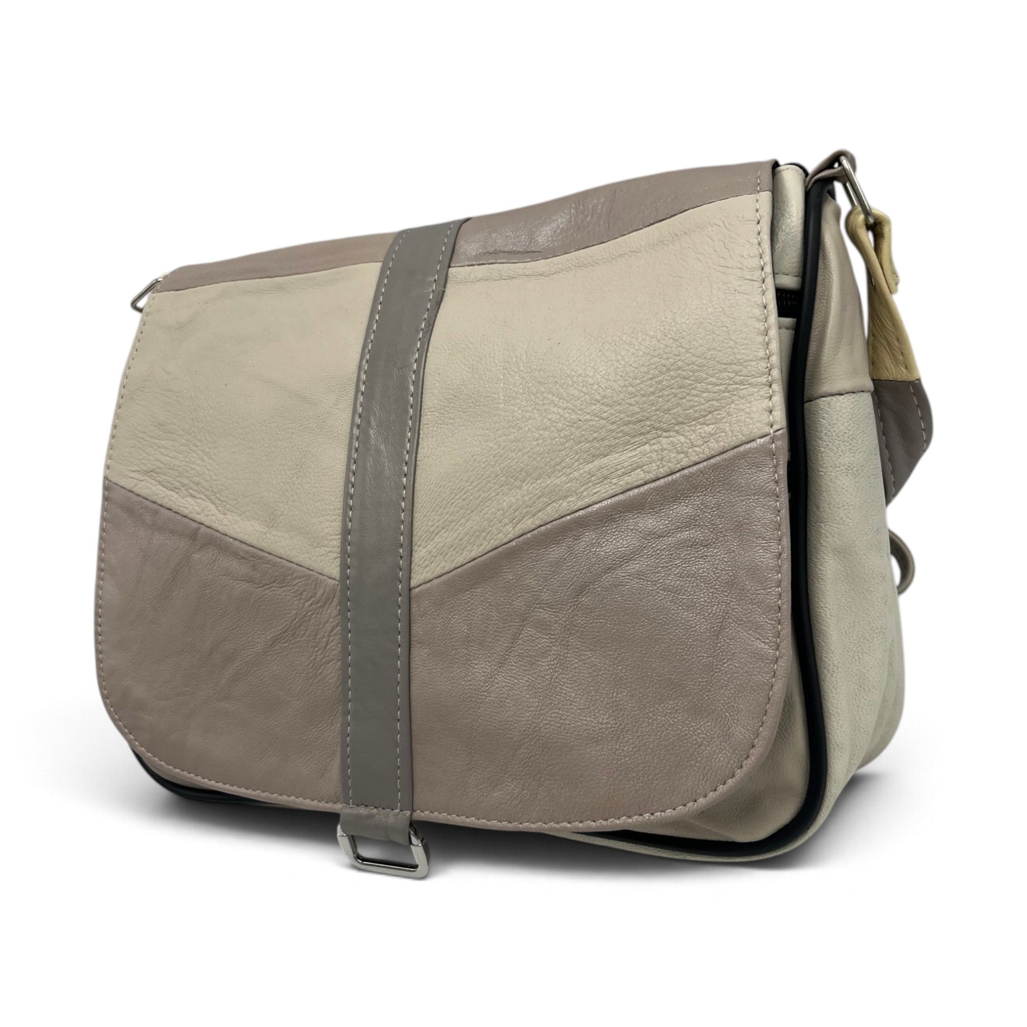 Geantă Damă Unicat Lucia R45-516, Piele Naturală, Multicolor – Design Patchwork Elegant, Crossbody - imagine 4