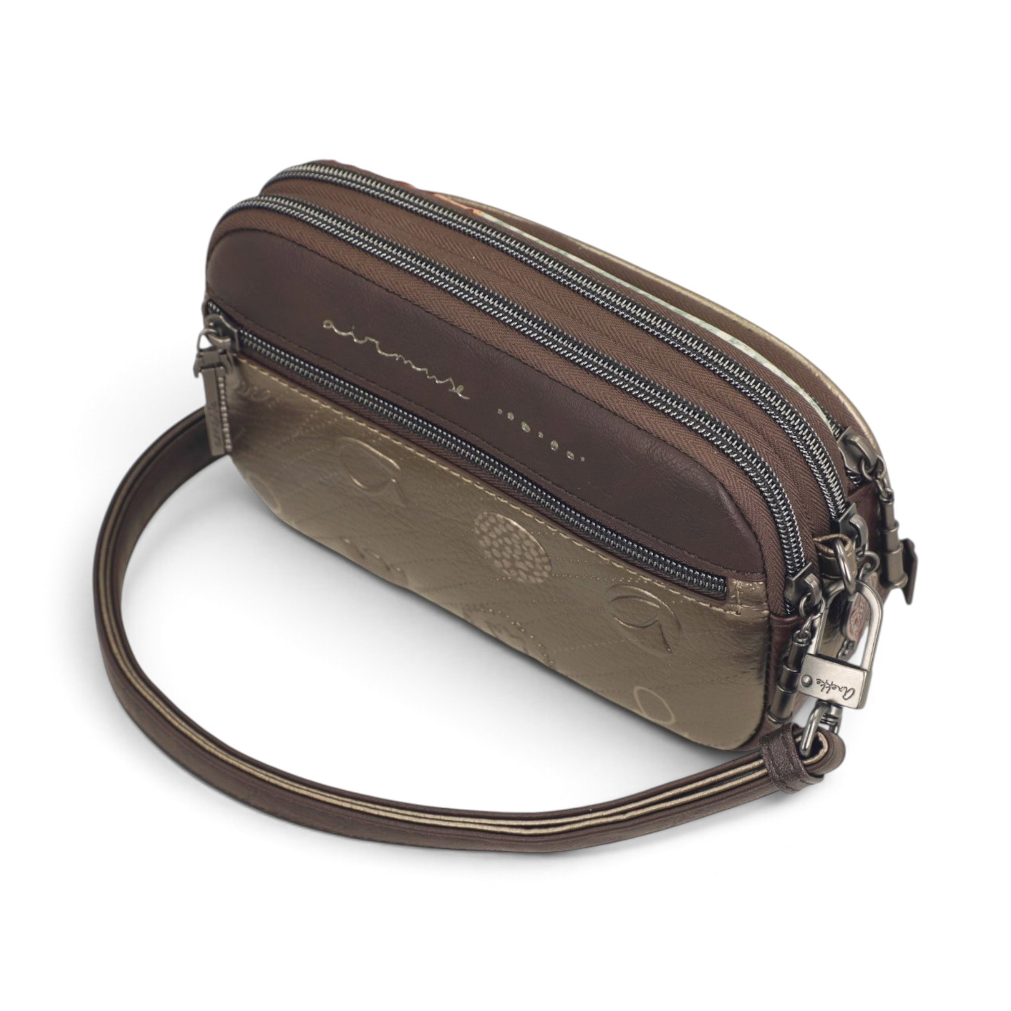 Geantă damă Anekke Odyssey 43833-445 – crossbody mic, 3 compartimente, multicolor, 20 × 15 × 6 cm Geantă damă Anekke Odyssey 43833-445 – vedere de sus