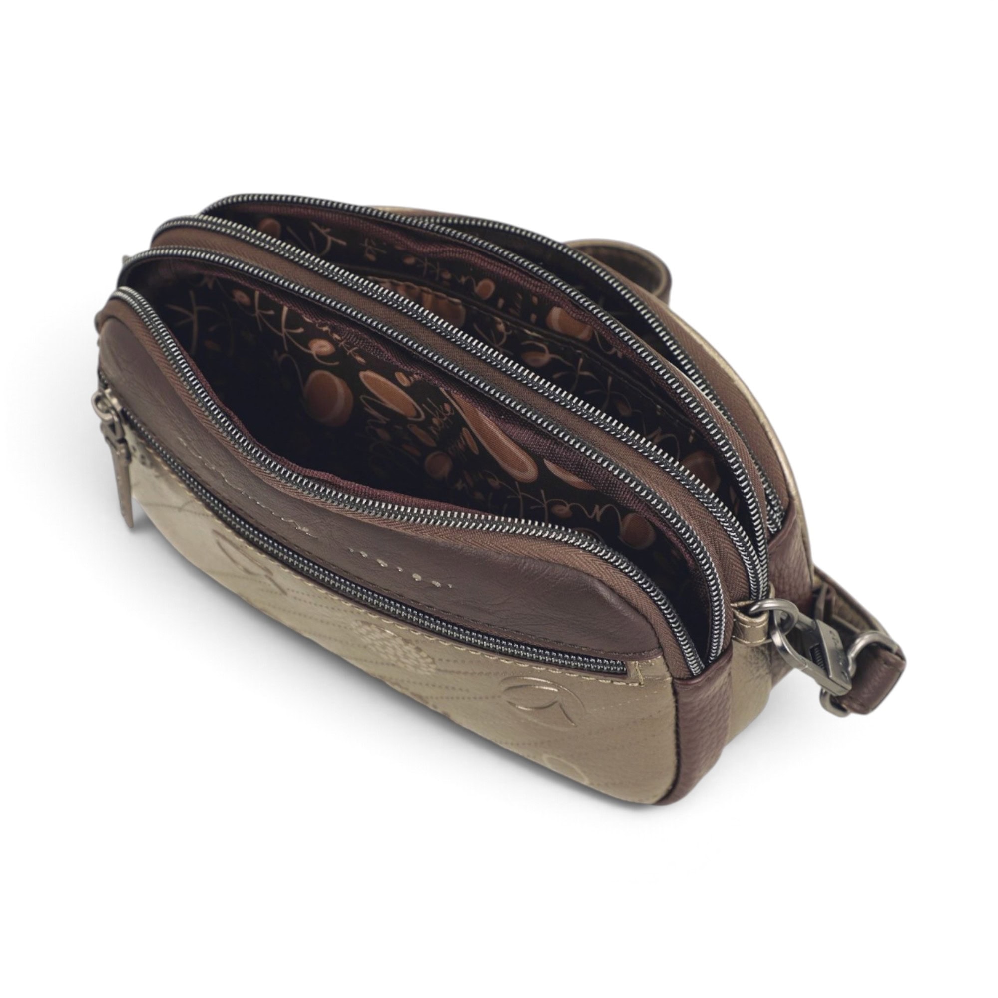 Geantă damă Anekke Odyssey 43833-445 – crossbody mic, 3 compartimente, multicolor, 20 × 15 × 6 cm Geantă damă Anekke Odyssey 43833-445 – interior căptușit
