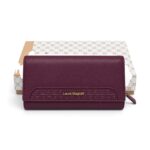 Portofel damă Laura Biagiotti LB-7776-30 Bordeaux, piele naturală, protecție RFID, 17,5 × 12 × 3 cm