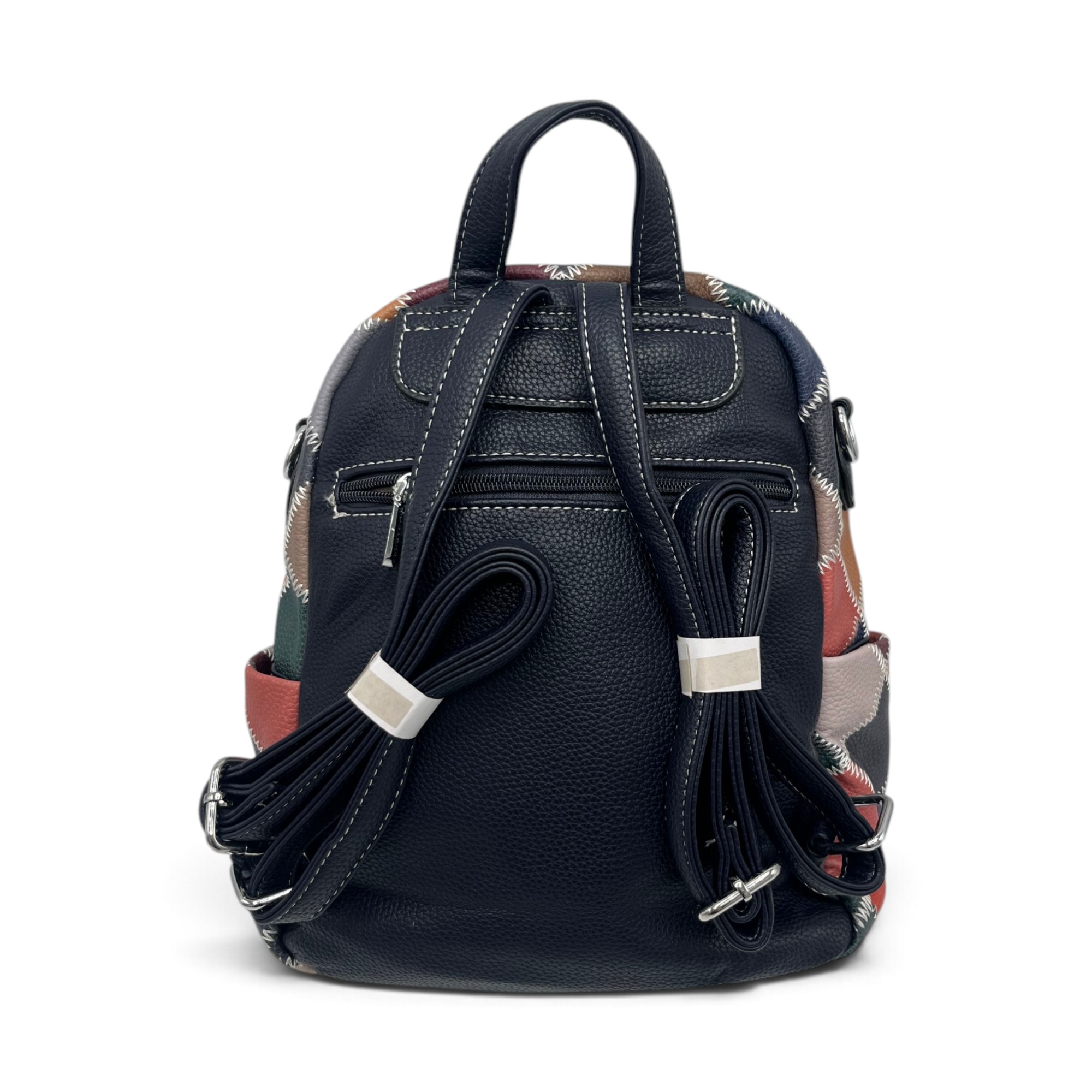 Rucsac Damă Silvia Rosa Bleumarin Multicolor – Model Geometric Patchwork, 32 × 24 × 10 cm Rucsac Damă Silvia Rosa Bleumarin Multicolor – Model Geometric Patchwork, 32 × 24 × 10 cm - imagine 3