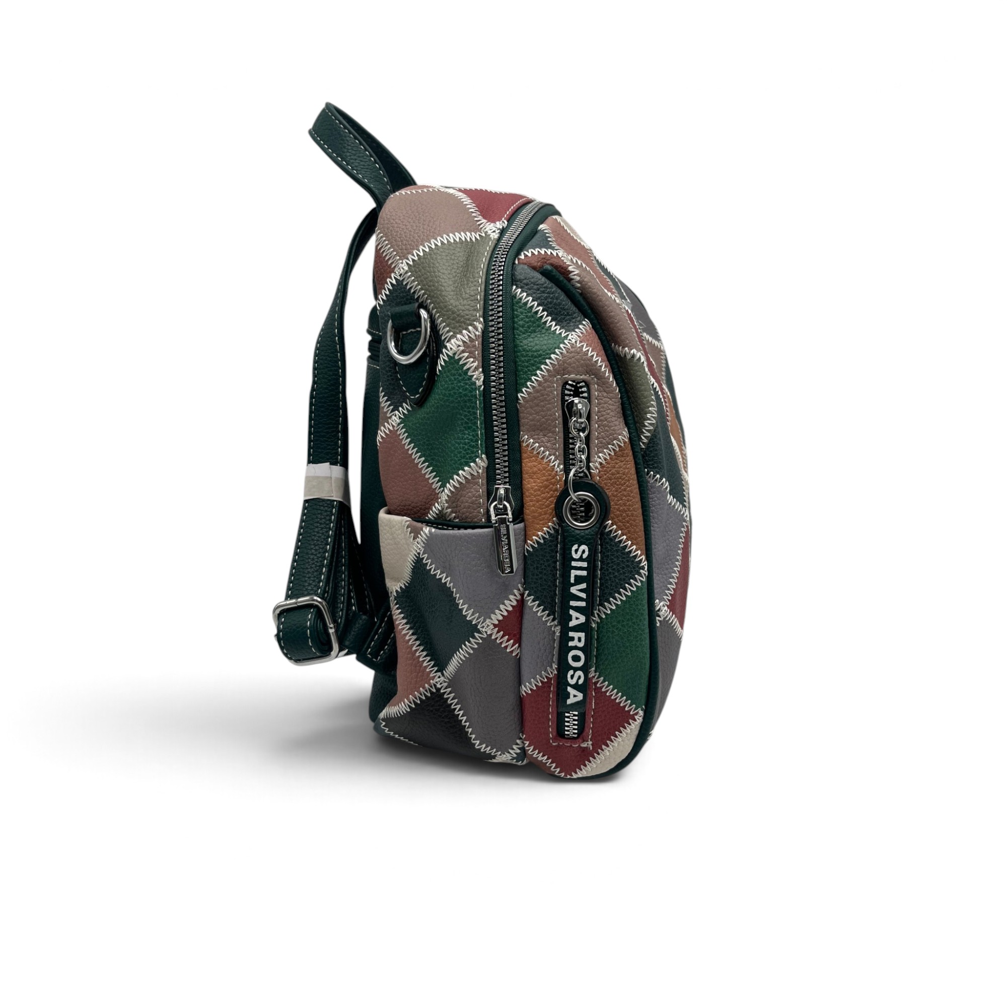 Rucsac Damă Silvia Rosa Multicolor – Model Geometric Patchwork, 32 × 24 × 10 cm Rucsac Damă Silvia Rosa Multicolor – Model Geometric Patchwork, 32 × 24 × 10 cm - imagine 4