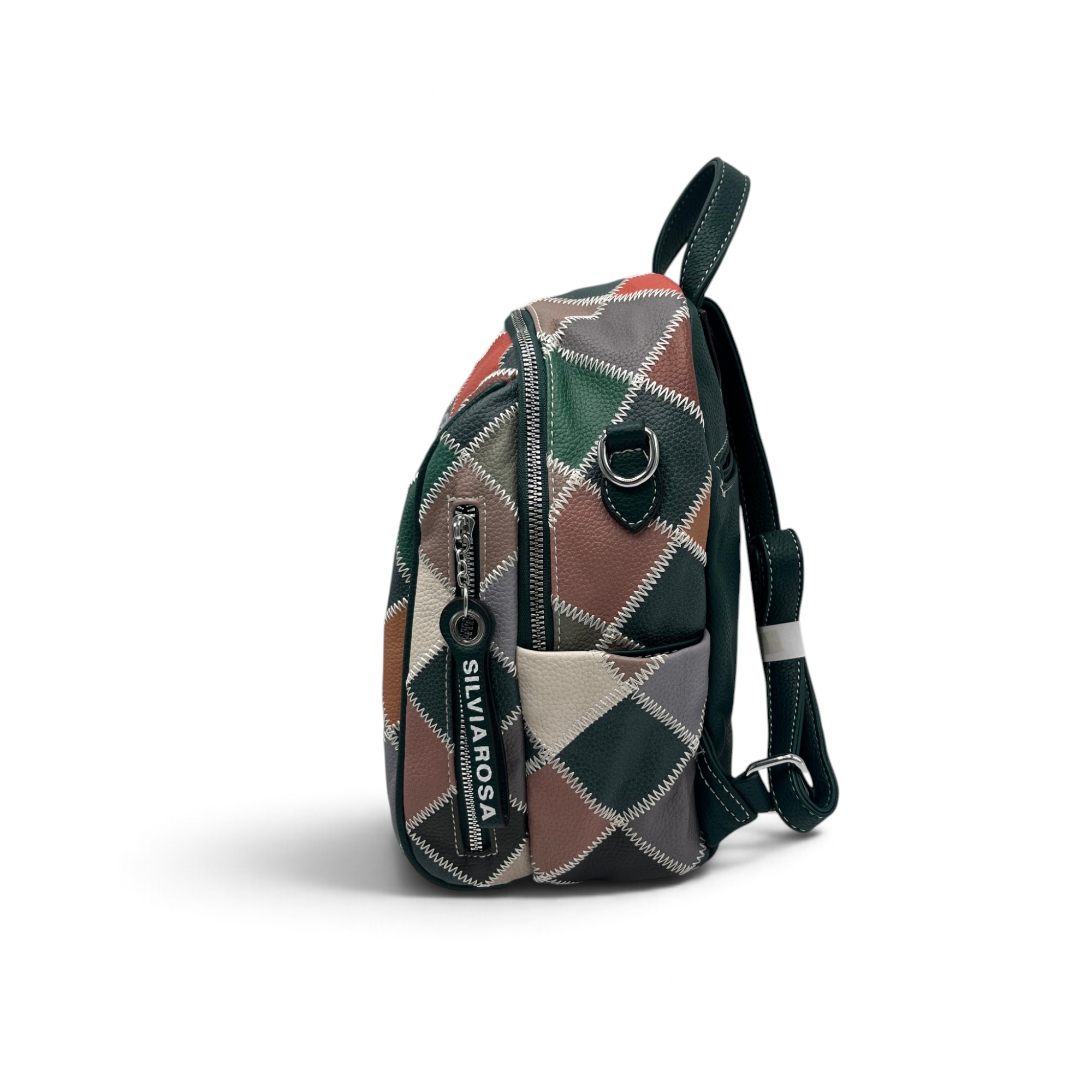 Rucsac Damă Silvia Rosa Multicolor – Model Geometric Patchwork, 32 × 24 × 10 cm Rucsac Damă Silvia Rosa Multicolor – Model Geometric Patchwork, 32 × 24 × 10 cm - imagine 5