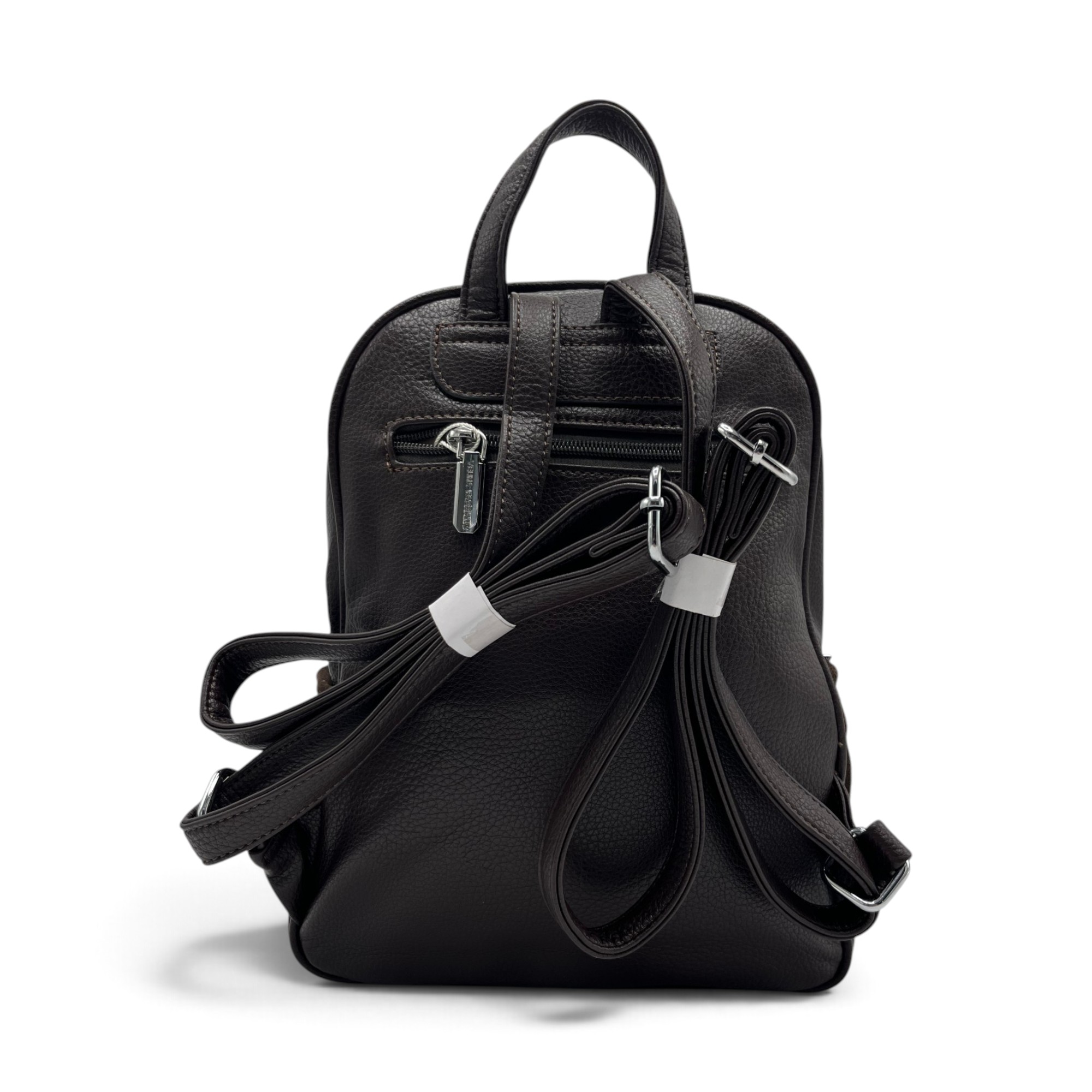 Rucsac Damă Velina Fabbiano VF25S-557 Coffee din Piele Naturală și Piele Întoarsă, 32 × 28 × 12 cm - imagine 2