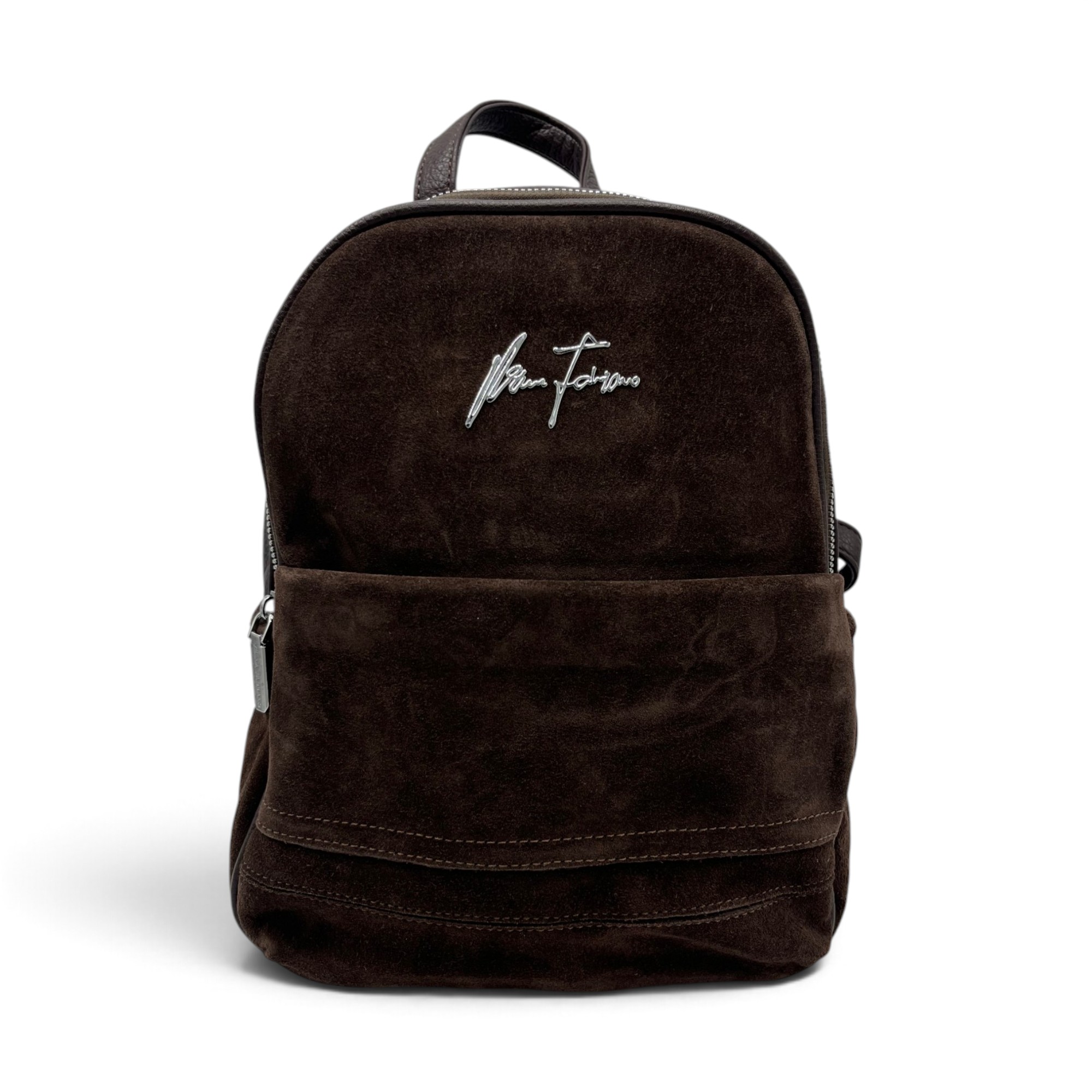 Rucsac Damă Velina Fabbiano VF25S-557 Coffee din Piele Naturală și Piele Întoarsă, 32 × 28 × 12 cm - imagine 3