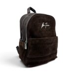 Rucsac Damă Velina Fabbiano VF25S-557 Coffee din Piele Naturală și Piele Întoarsă, 32 × 28 × 12 cm