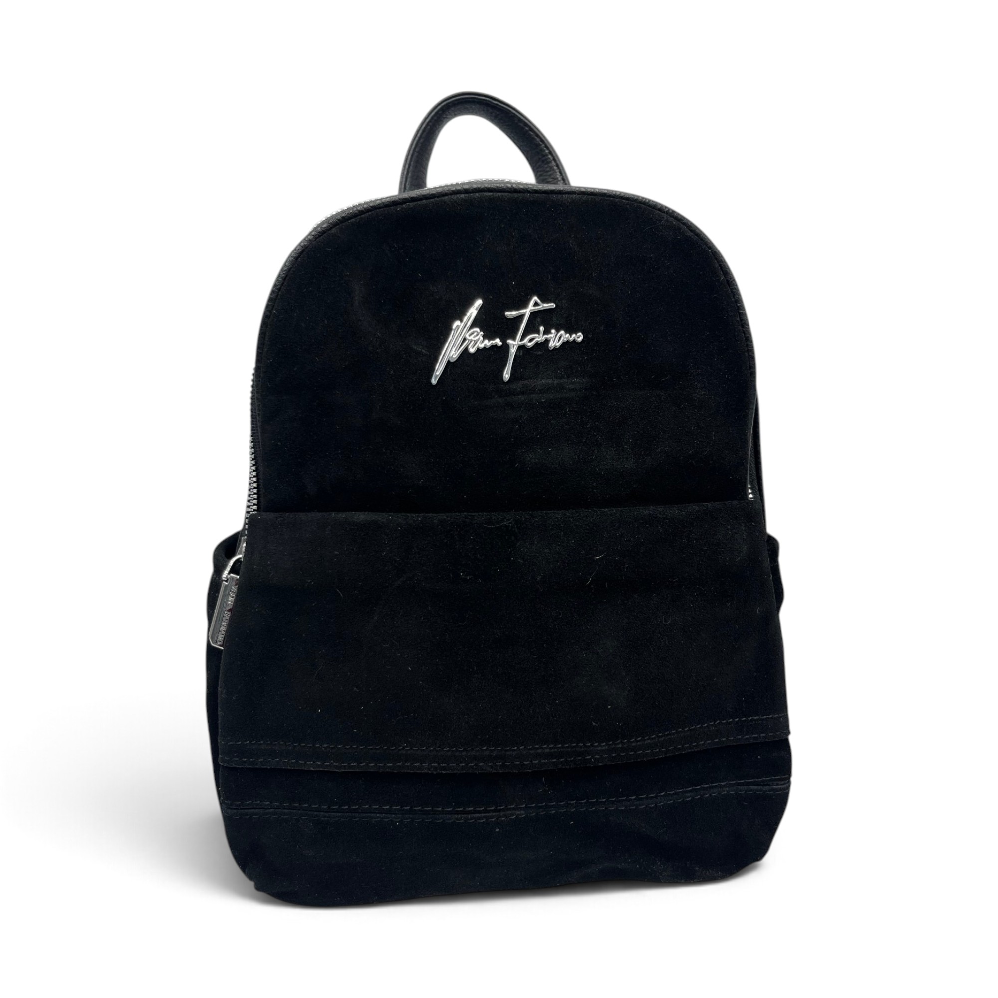 Rucsac Damă Velina Fabbiano VF25S-557 Negru din Piele Naturală și Piele Întoarsă, 32 × 28 × 12 cm - imagine 6
