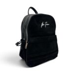 Rucsac Damă Velina Fabbiano VF25S-557 Negru din Piele Naturală și Piele Întoarsă, 32 × 28 × 12 cm