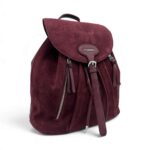 Rucsac Damă Velina Fabbiano VF25S-560 Bordo – Piele Naturală Întoarsă și PU, 38 × 34 × 16 cm