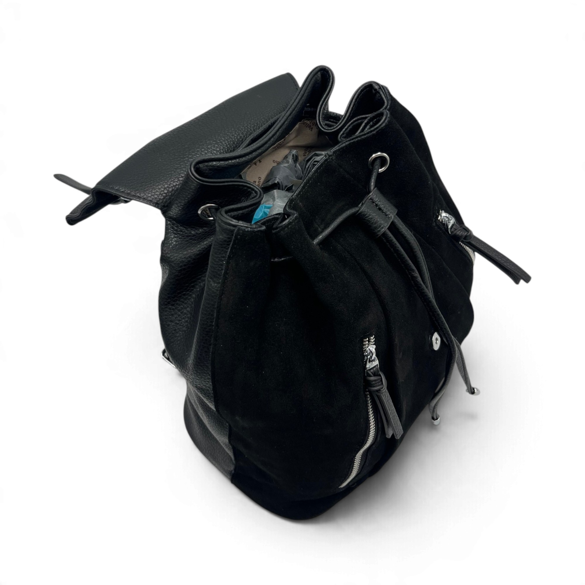 Rucsac Damă Velina Fabbiano VF25S-560 Negru – Piele Naturală Întoarsă și PU, 38 × 34 × 16 cm Rucsac Damă Velina Fabbiano VF25S-560 Negru – Piele Naturală Întoarsă și PU, 38 × 34 × 16 cm - imagine 5