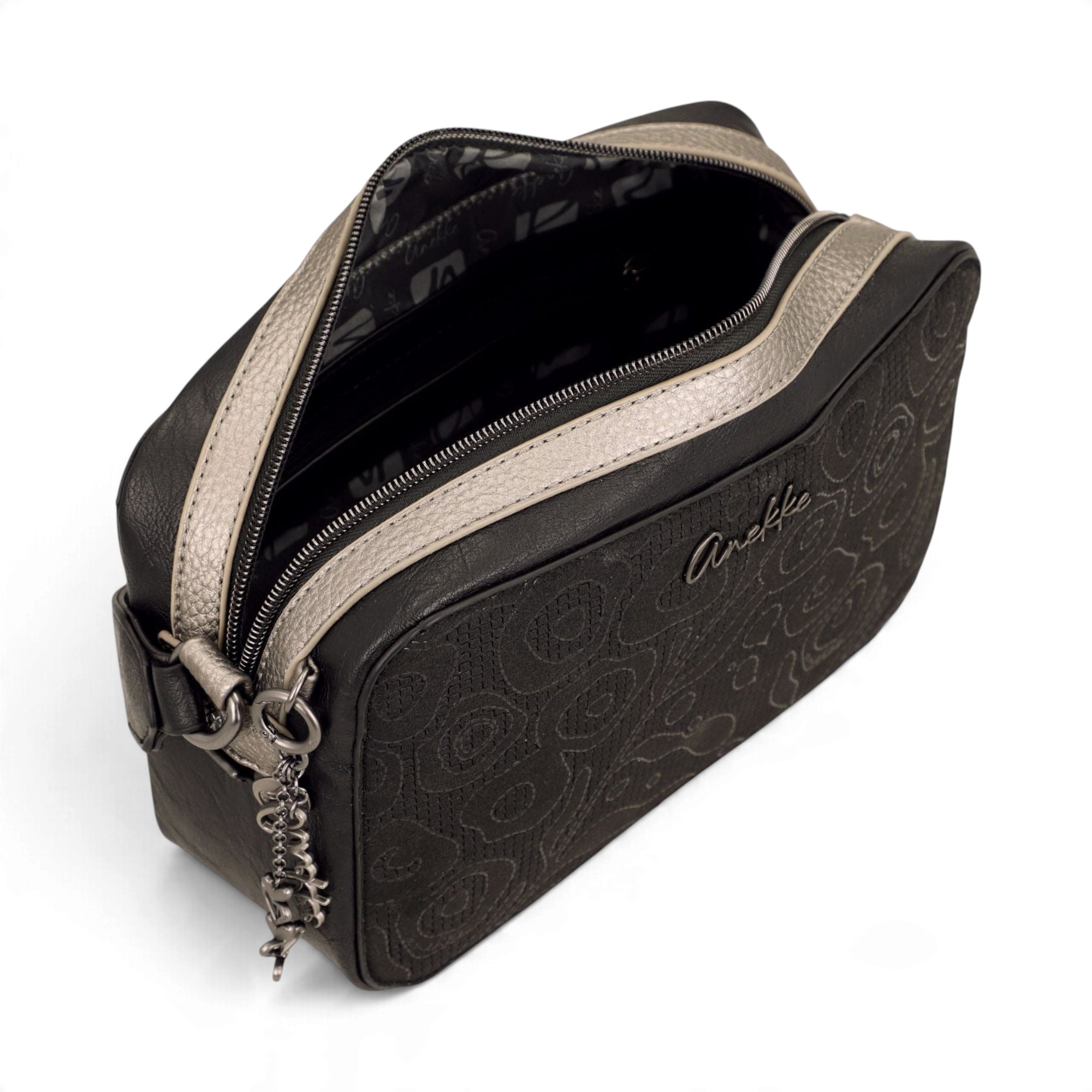 Geantă crossbody damă Anekke Essence Black 43623-447 – neagră, model embosat, 27 × 17 × 9 cm Geantă crossbody damă Anekke Essence Black 43623-447 – neagră, model embosat, 27 × 17 × 9 cm – imaginea 7