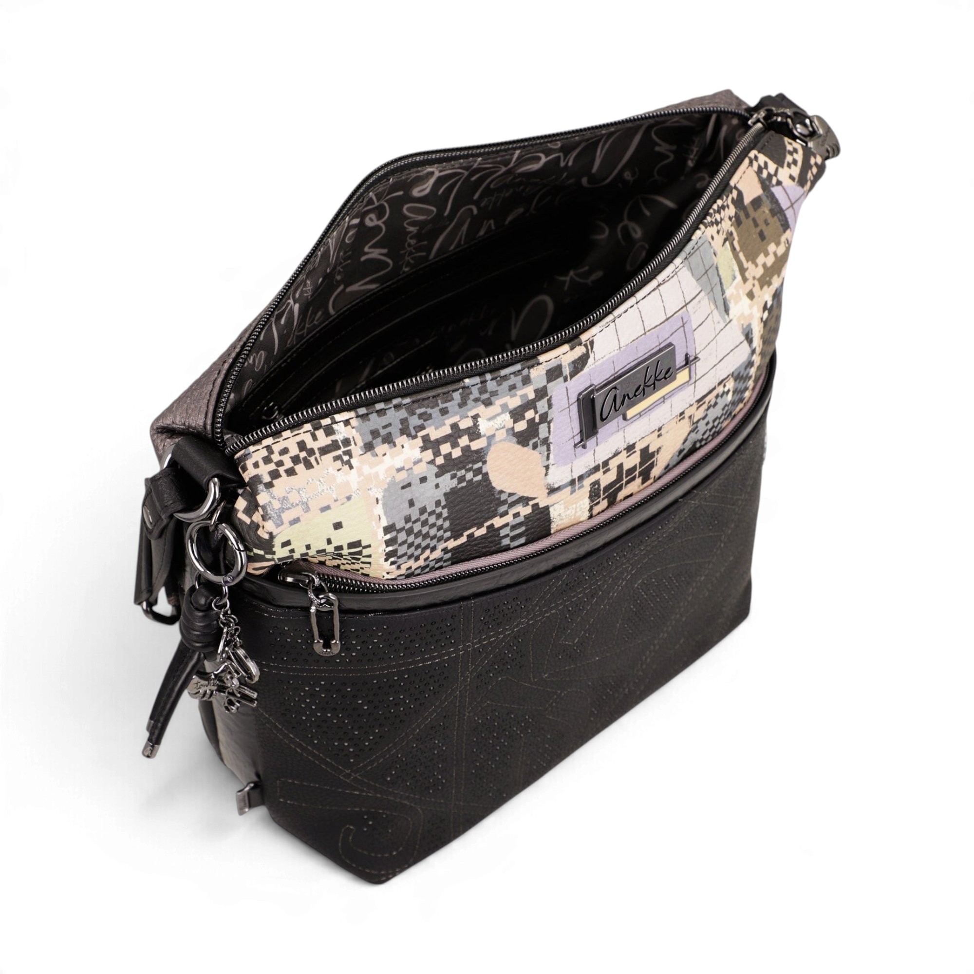 Geantă crossbody damă Anekke Iron 43753-248 – dimensiune mare, neagră, 35 × 28 × 13 cm – imaginea 6