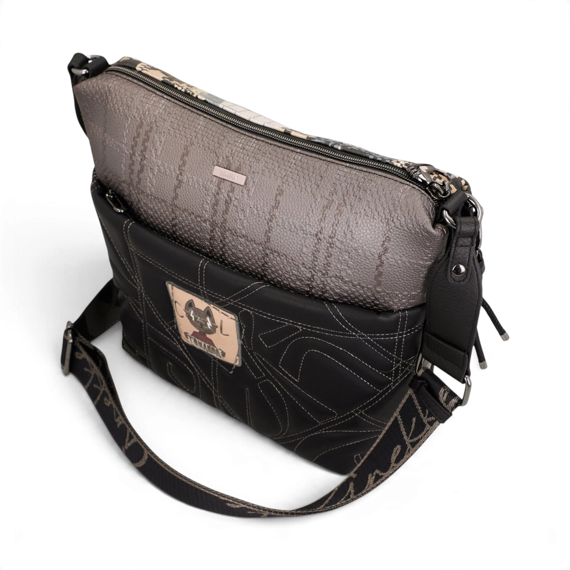 Geantă crossbody damă Anekke Iron 43753-248 – dimensiune mare, neagră, 35 × 28 × 13 cm – imaginea 7