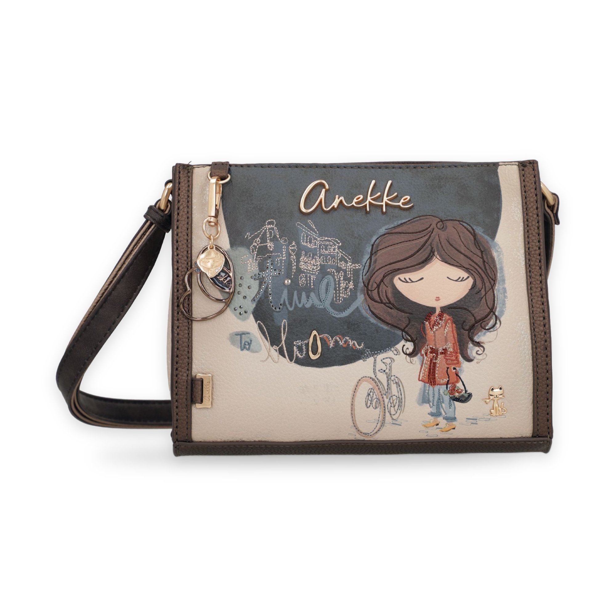 Geantă crossbody damă Anekke Tulip 43703-571 – compactă, cu imprimeu ilustrat, 22 × 18 × 10 cm Geantă crossbody damă Anekke Tulip 43703-571