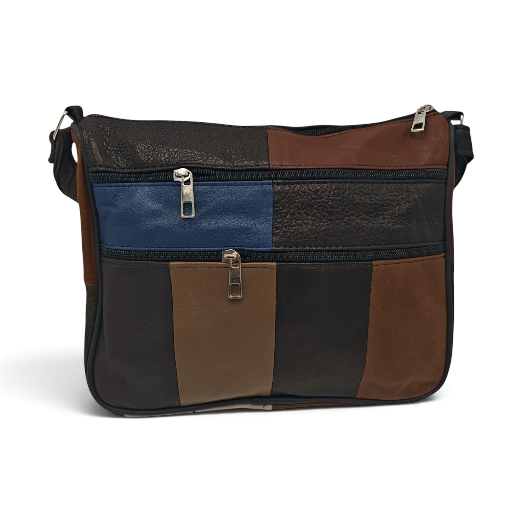 Geantă damă piele naturală Lucia R45-JM21, patchwork negru și maro Geantă damă piele naturală Lucia R45-JM21, patchwork negru și maro – imaginea 4