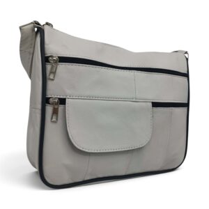 Geantă damă piele naturală Lucia R45-JM30, gri perlat – imaginea 2
