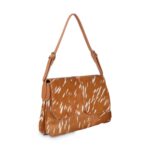 Geantă damă Vanessa Wu Nina Camel – piele de vită, imprimeu cerb, efect ponei, geantă de umăr, 32 × 19 × 6 cm