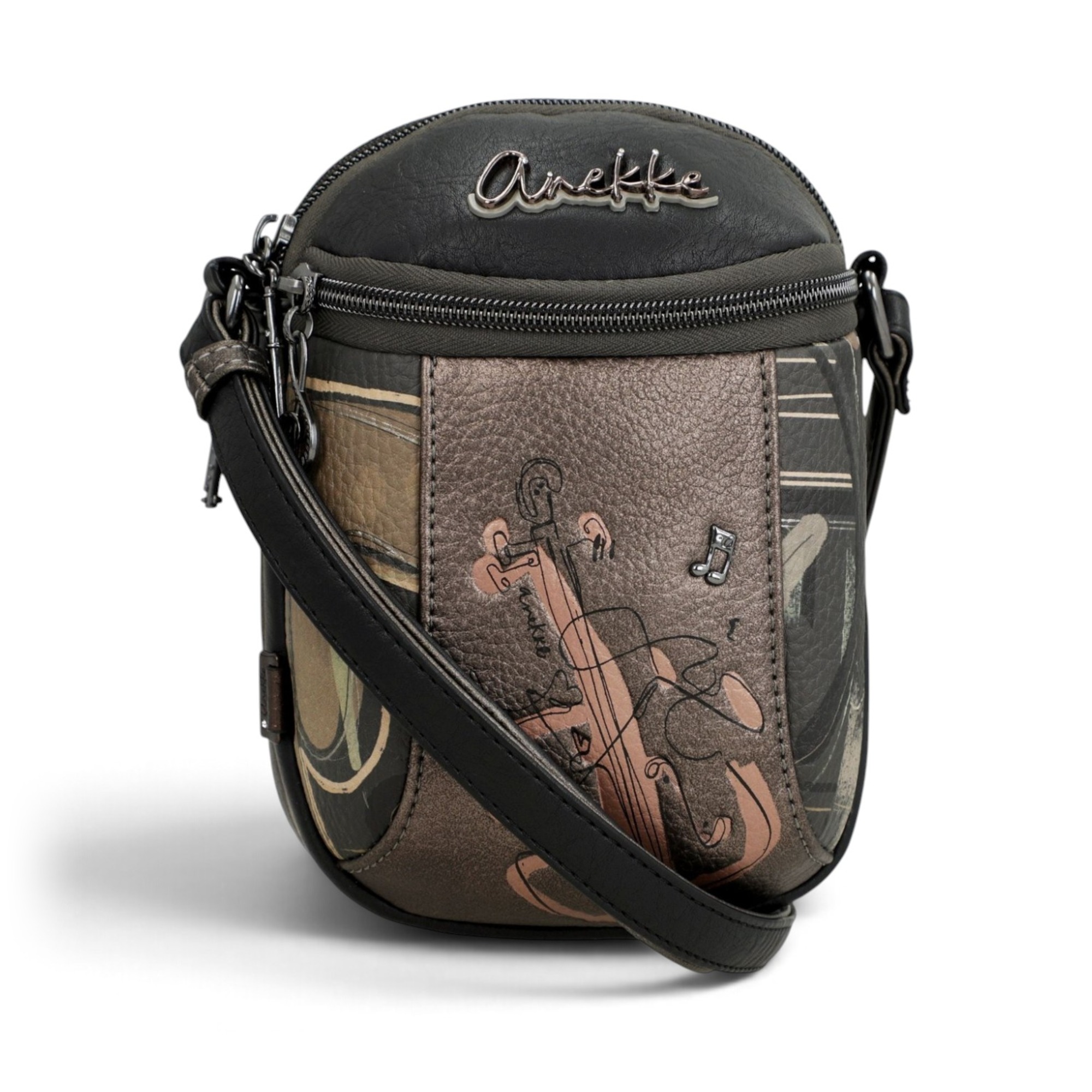 Geantă mini crossbody damă Anekke Melody 43813-903 – ovală, buzunare față și spate, 15 × 20 × 7 cm – imaginea 3