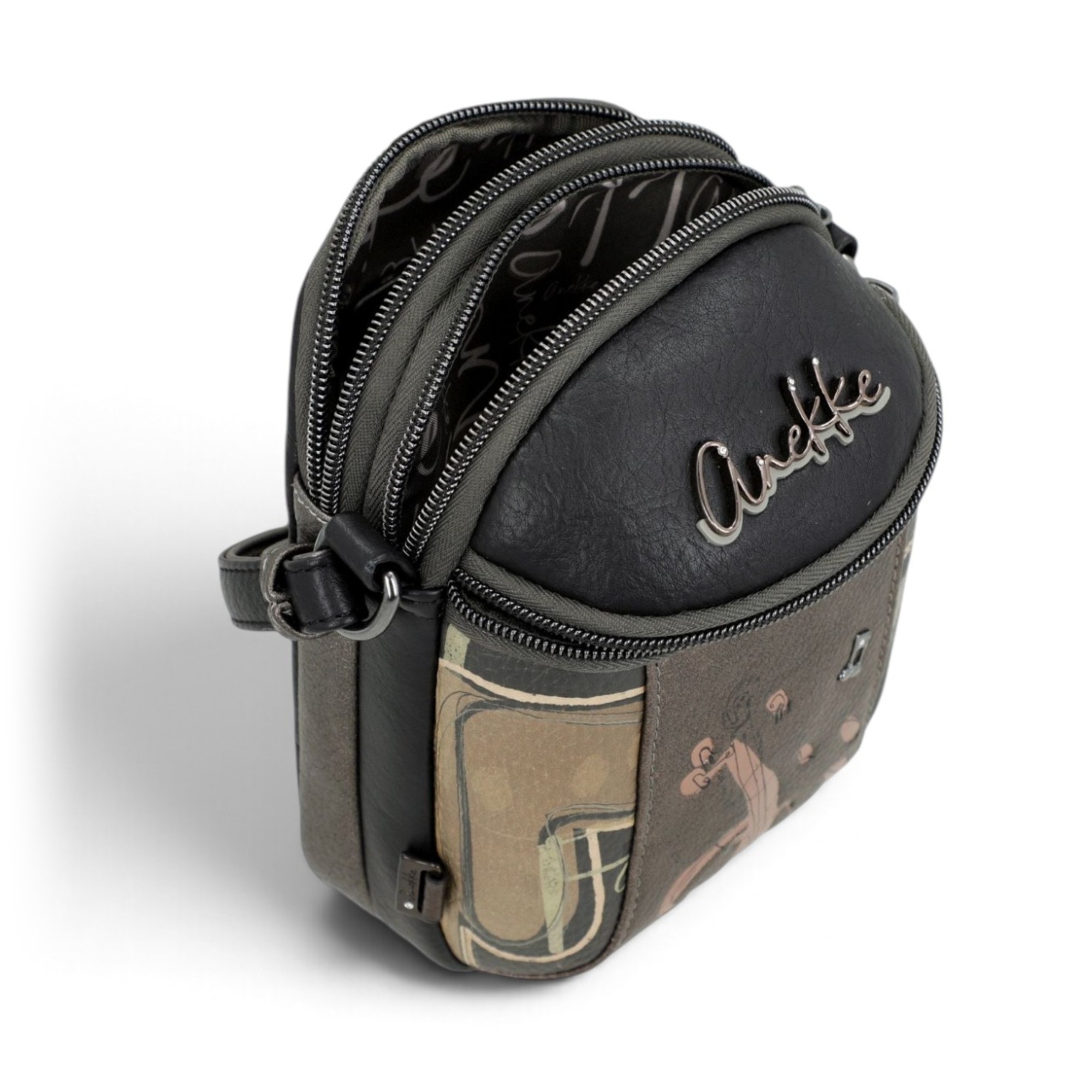 Geantă mini crossbody damă Anekke Melody 43813-903 – ovală, buzunare față și spate, 15 × 20 × 7 cm – imaginea 7