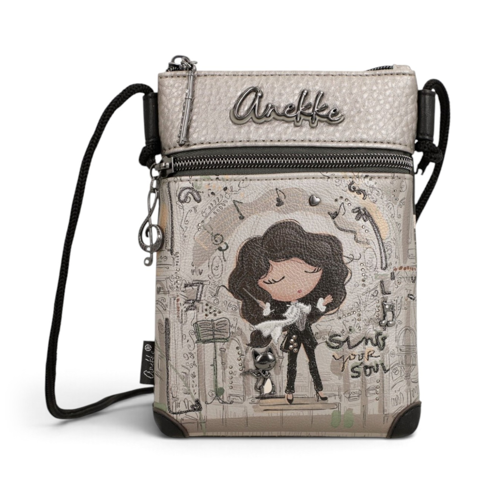 Geantă mini crossbody damă Anekke Orchestra 43803-904 – baretă reglabilă din șnur, 14 × 19 × 3 cm – imaginea 2
