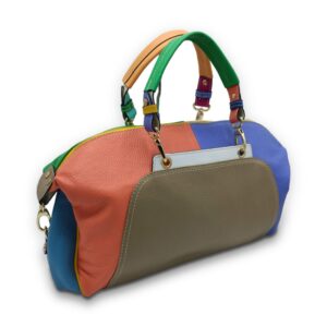 Promoții și Reduceri - Genți, Rucsacuri și Accesorii Damă Geantă sport Belle Monique BU93-4 – piele naturală multicoloră, Made in Italy, 45 × 21 × 14 cm