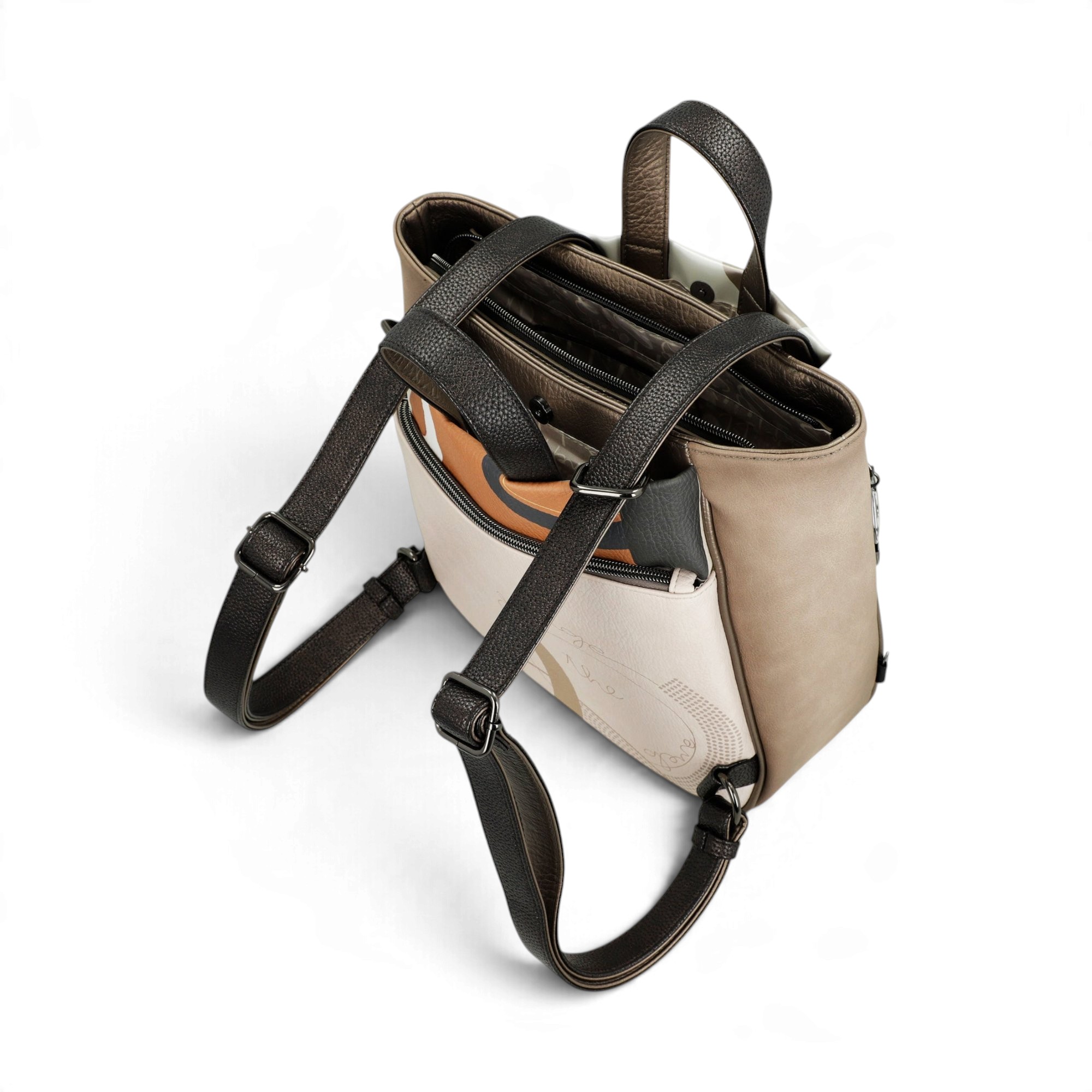 Rucsac damă Anekke Eikon 42755-256 – cu două mânere, imprimeu artistic, 31 × 30 × 10 cm – imaginea 4