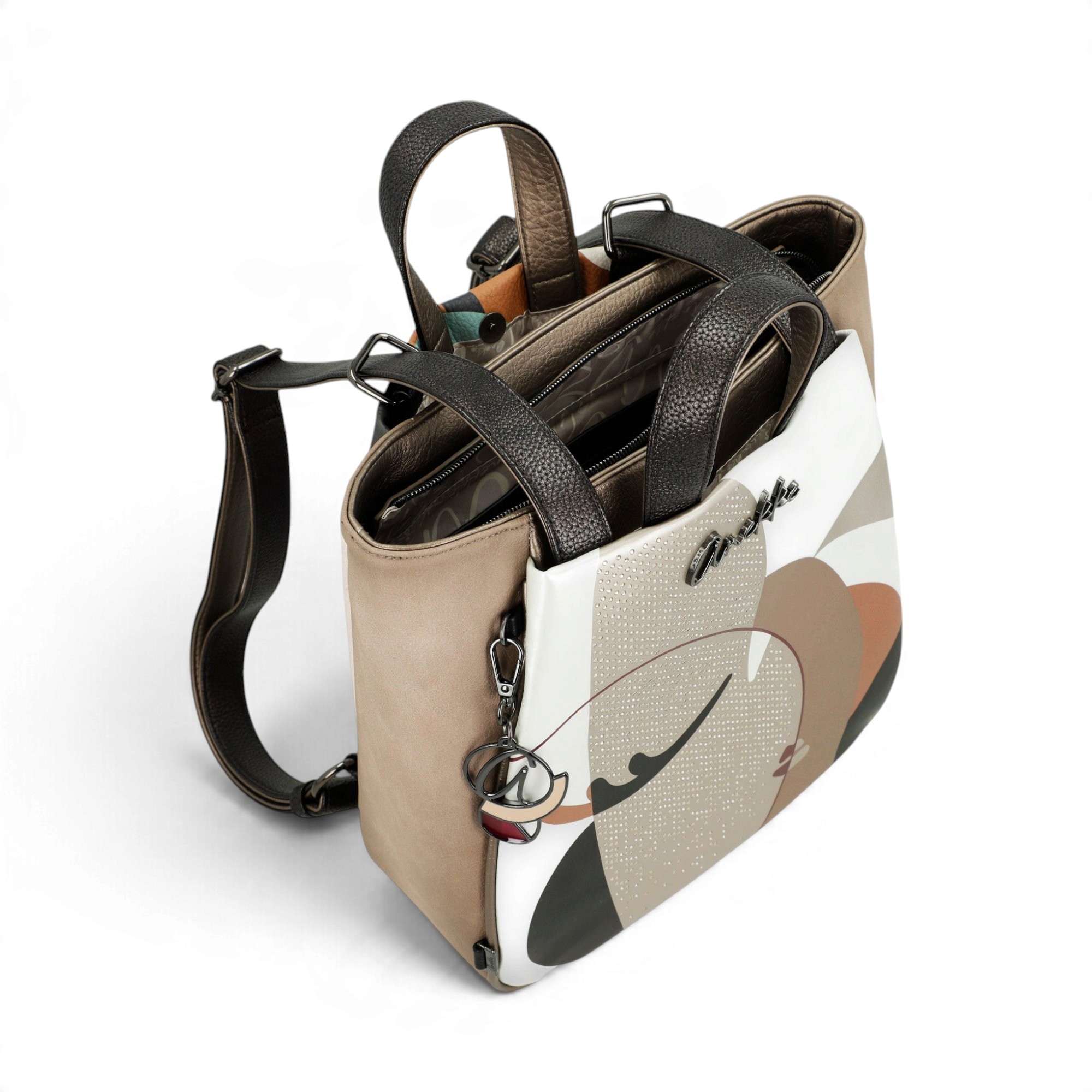 Rucsac damă Anekke Eikon 42755-256 – cu două mânere, imprimeu artistic, 31 × 30 × 10 cm – imaginea 5