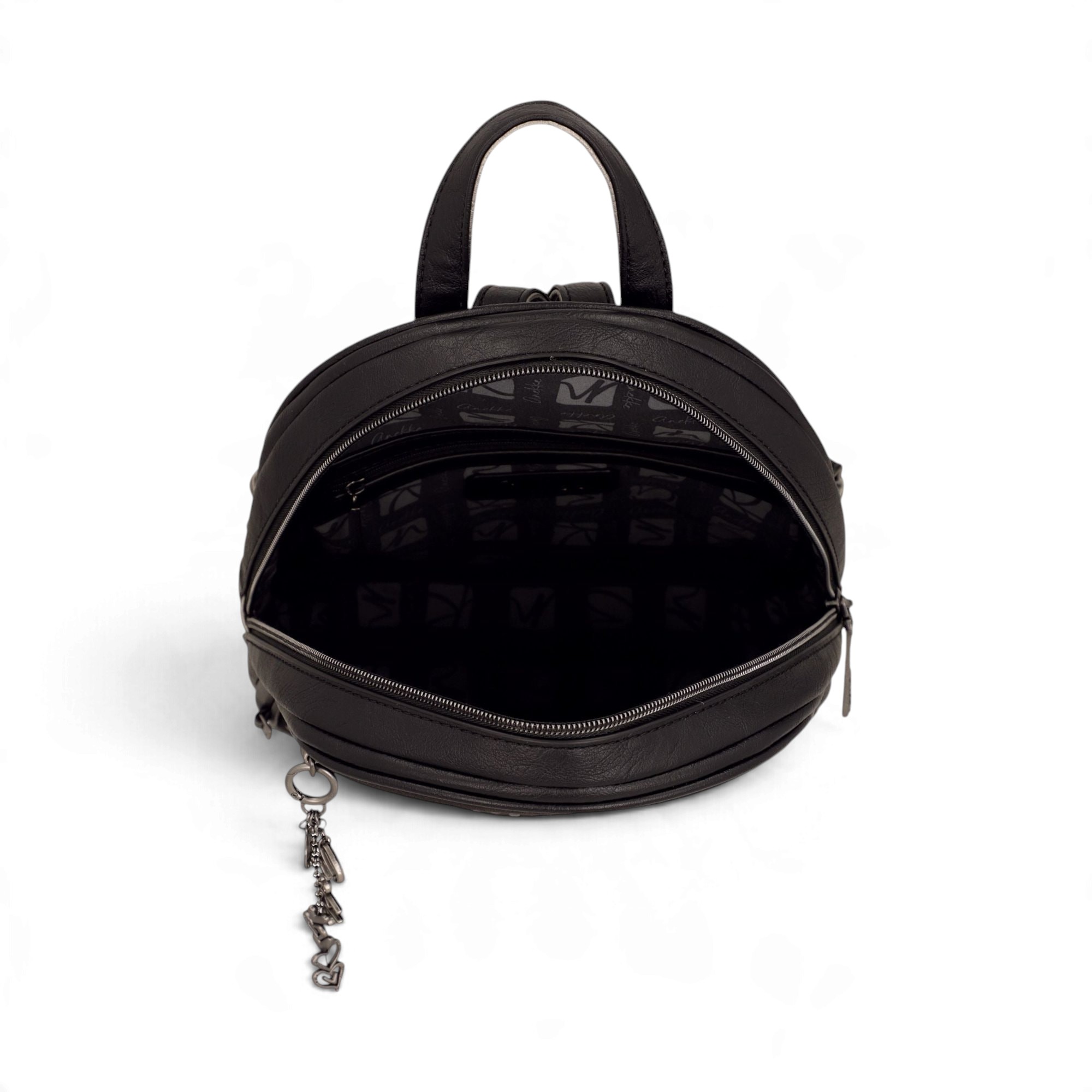 Rucsac damă Anekke Essence Black 43625-252 – negru, cu ținte metalice, 24 × 30 × 10 cm – imaginea 7