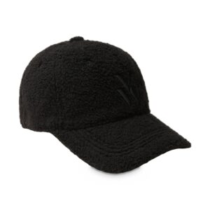 Șapcă damă Vanessa Wu Sia Negru – blană ecologică tip shearling, monogramă VW brodată, mărime unică