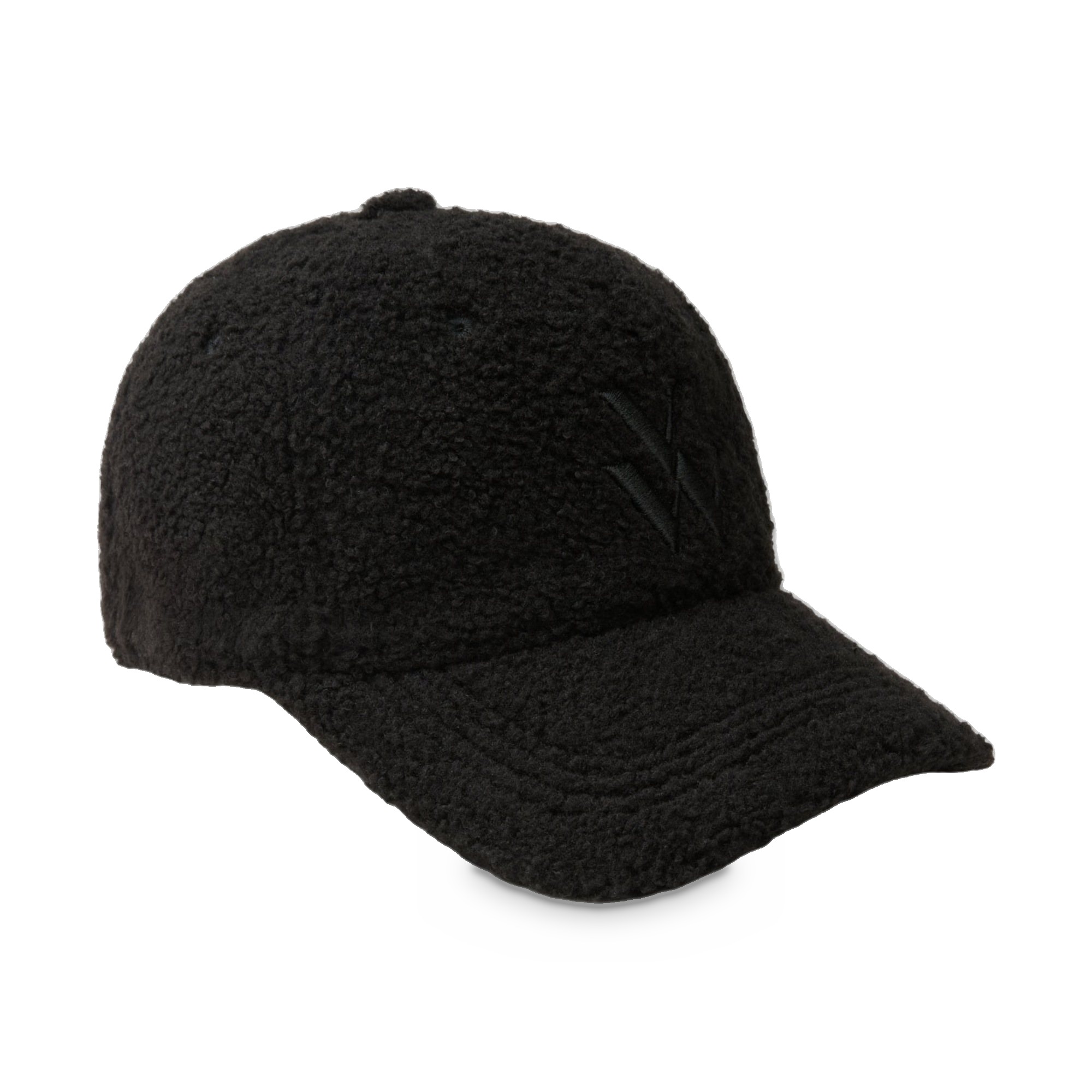 Șapcă damă Vanessa Wu Sia Negru – blană ecologică tip shearling, monogramă VW brodată, mărime unică