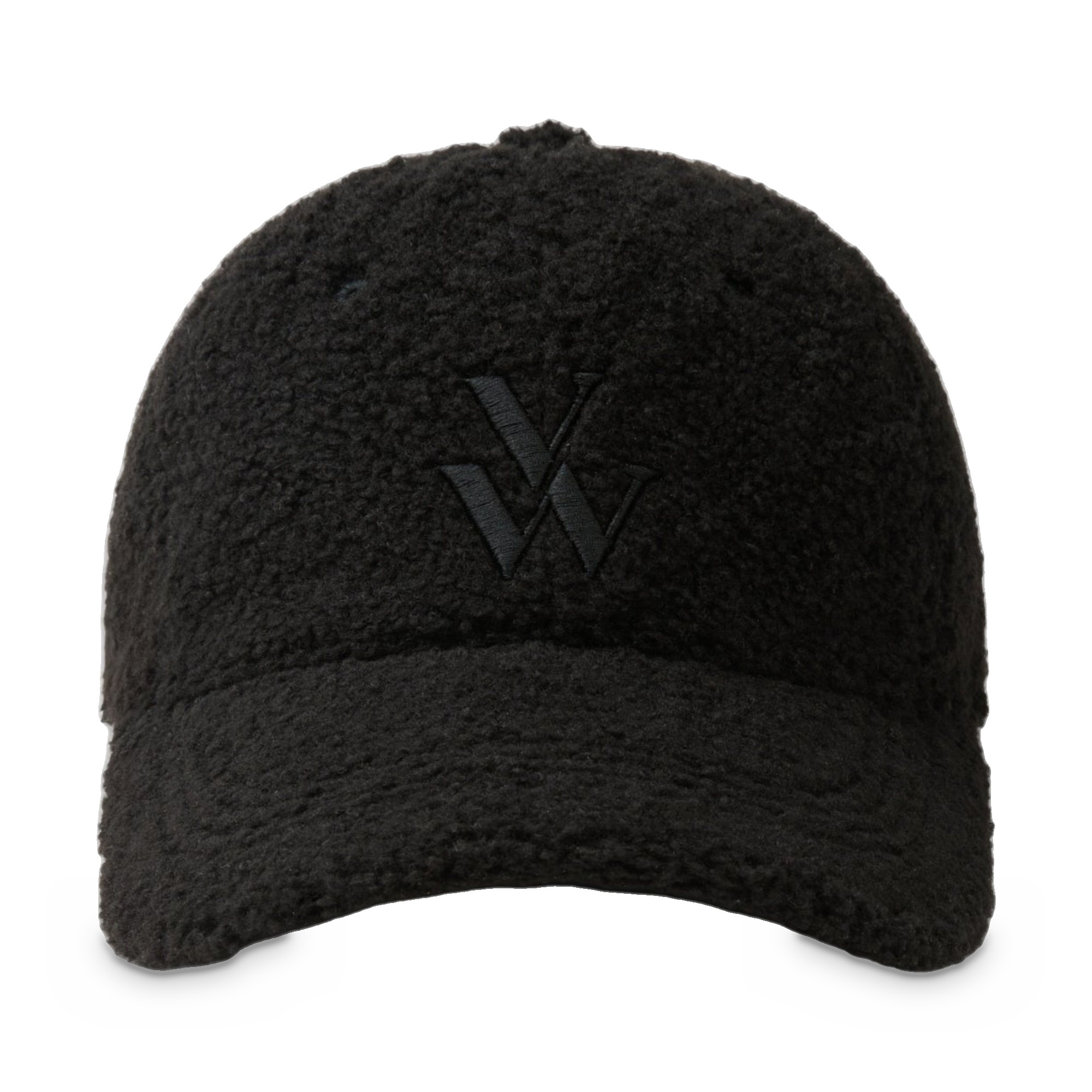 Șapcă damă Vanessa Wu Sia Negru – blană ecologică tip shearling, monogramă VW brodată, mărime unică
