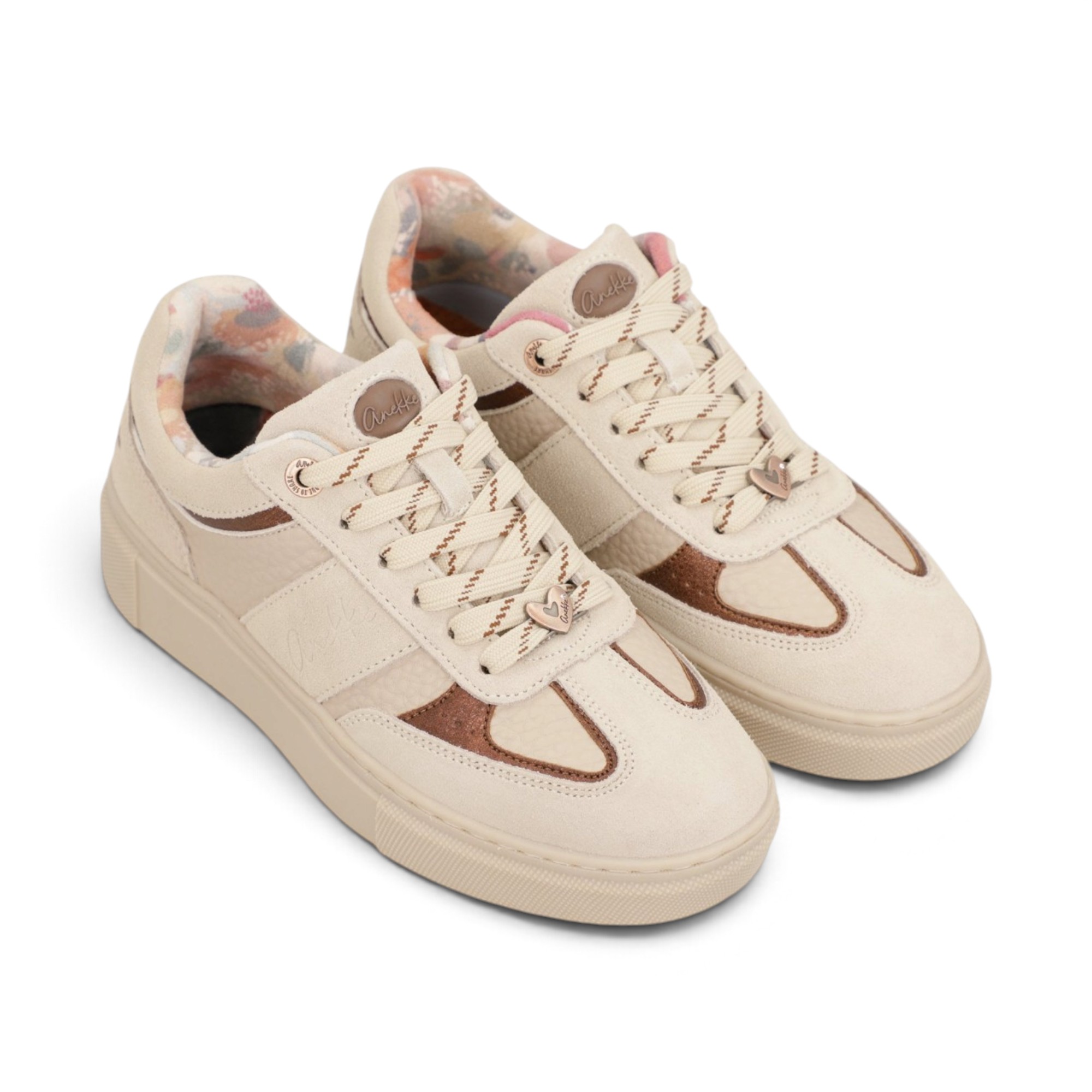 Sneakers damă Anekke Berlin 433 White – alb și nude, piele