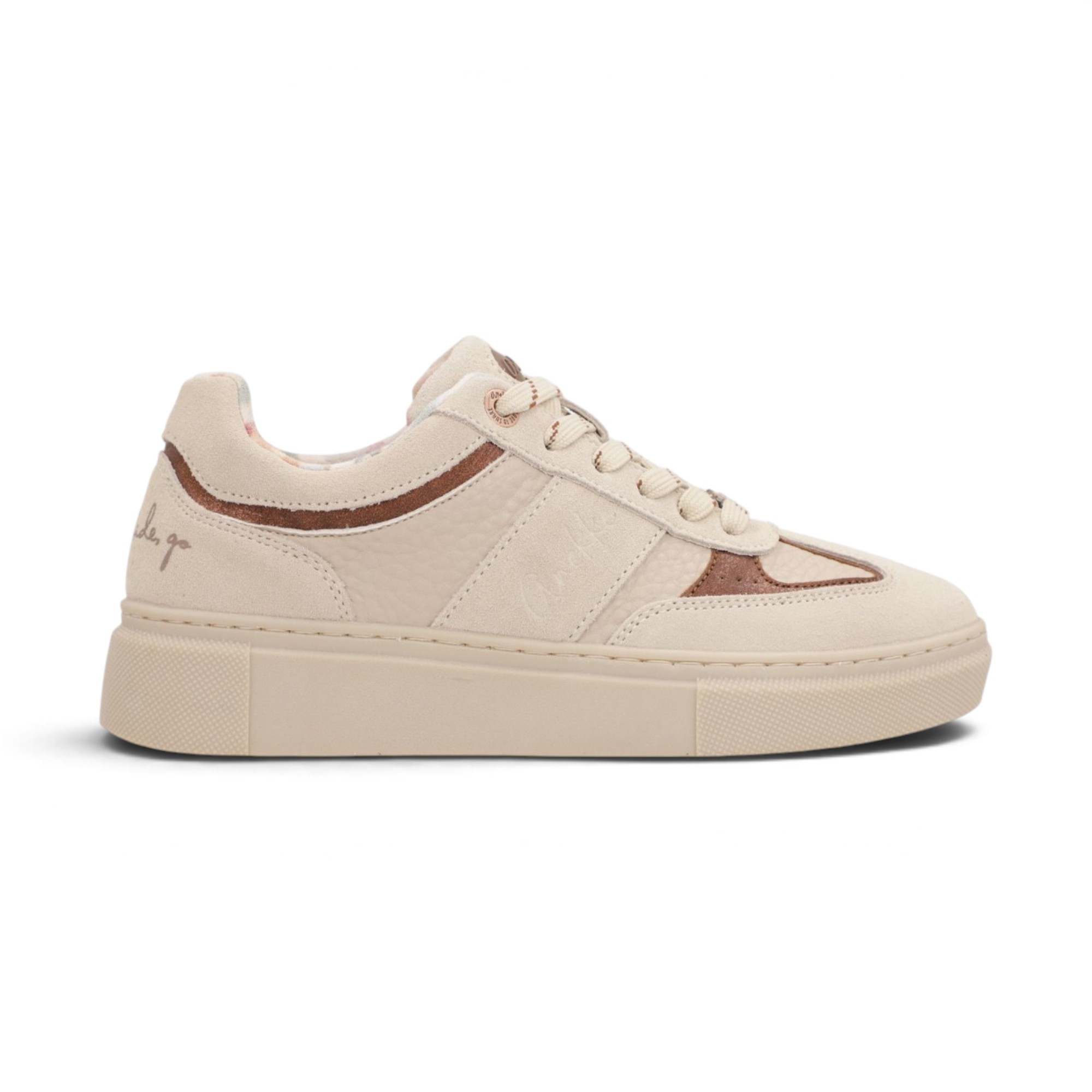 Sneakers damă Anekke Berlin 433 White – alb și nude, piele