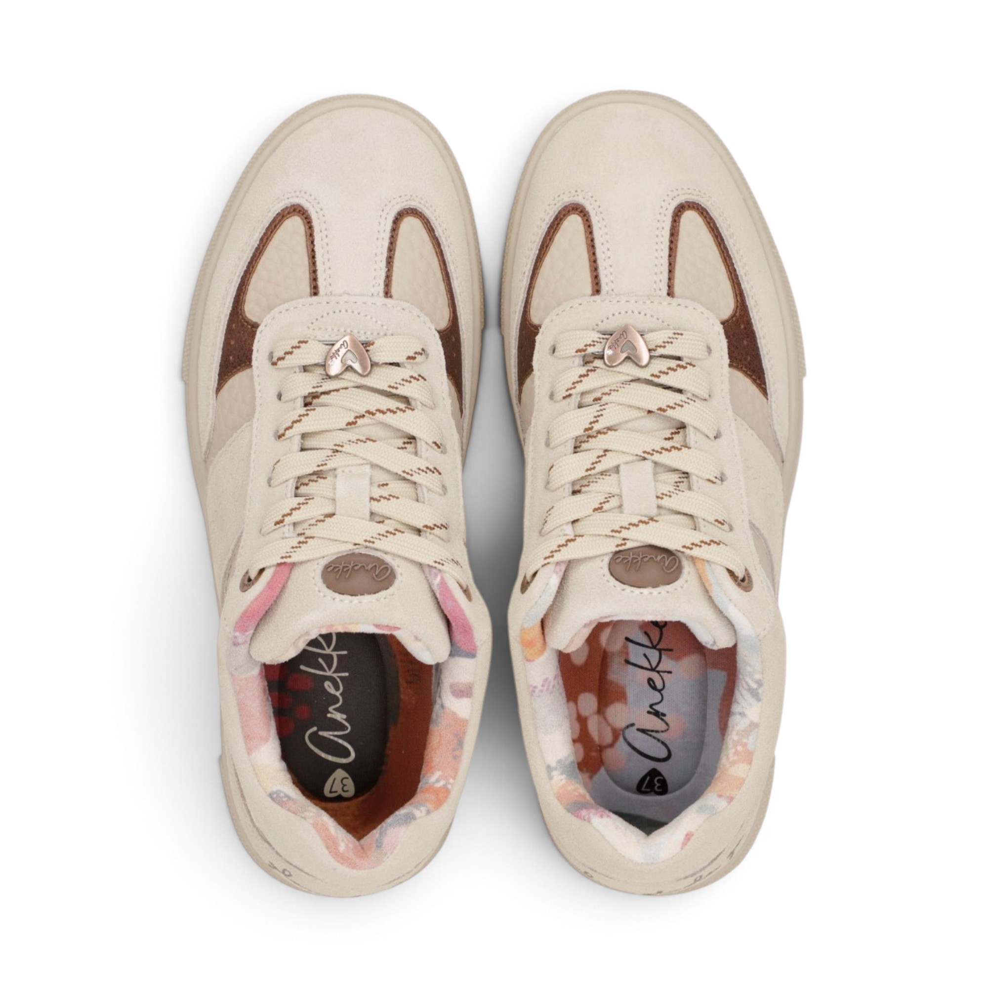 Sneakers damă Anekke Berlin 433 White – alb și nude, piele