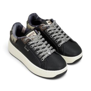 Sneakers damă Anekke Paris 433 Black – negru cu detalii, piele