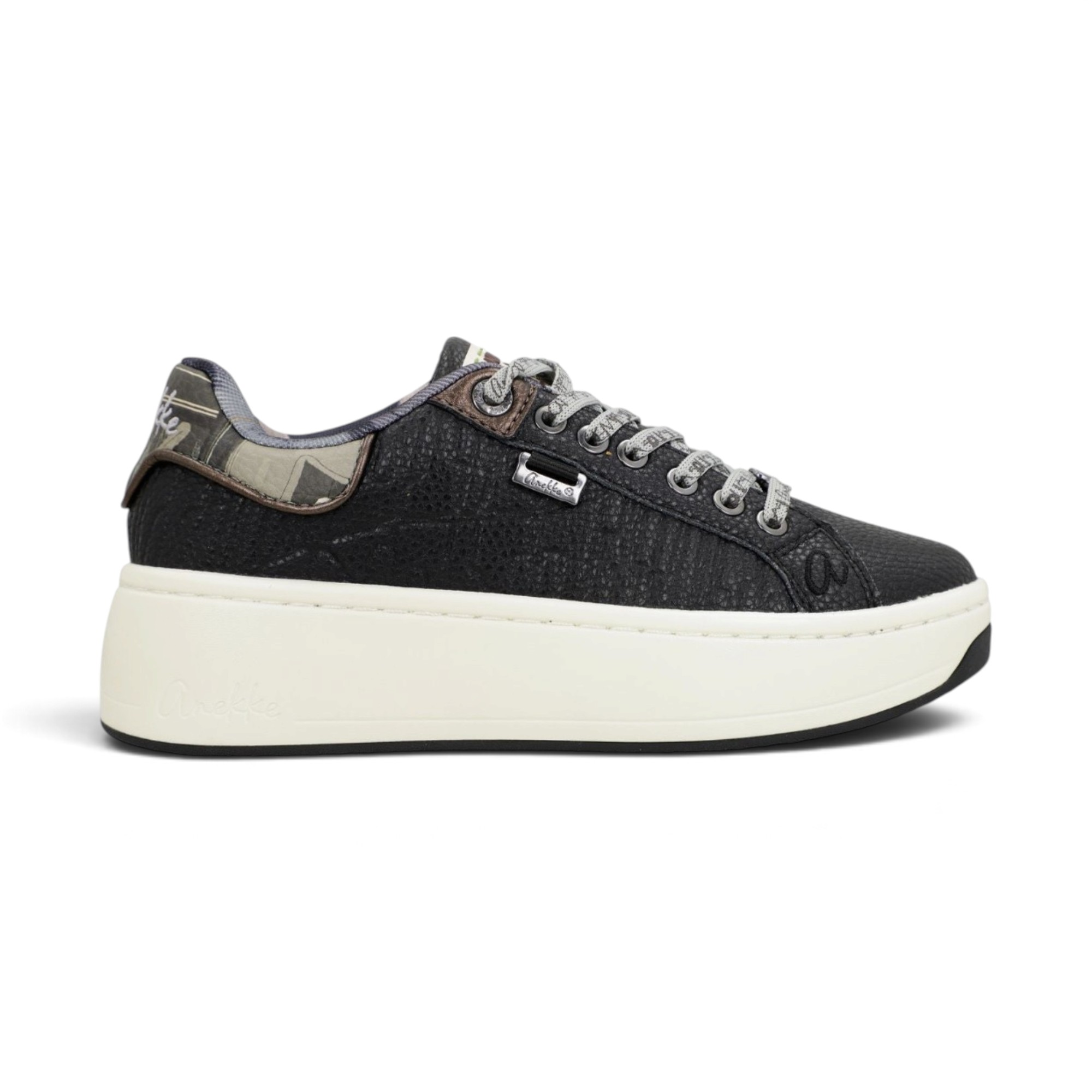 Sneakers damă Anekke Paris 433 Black – negru cu detalii, piele