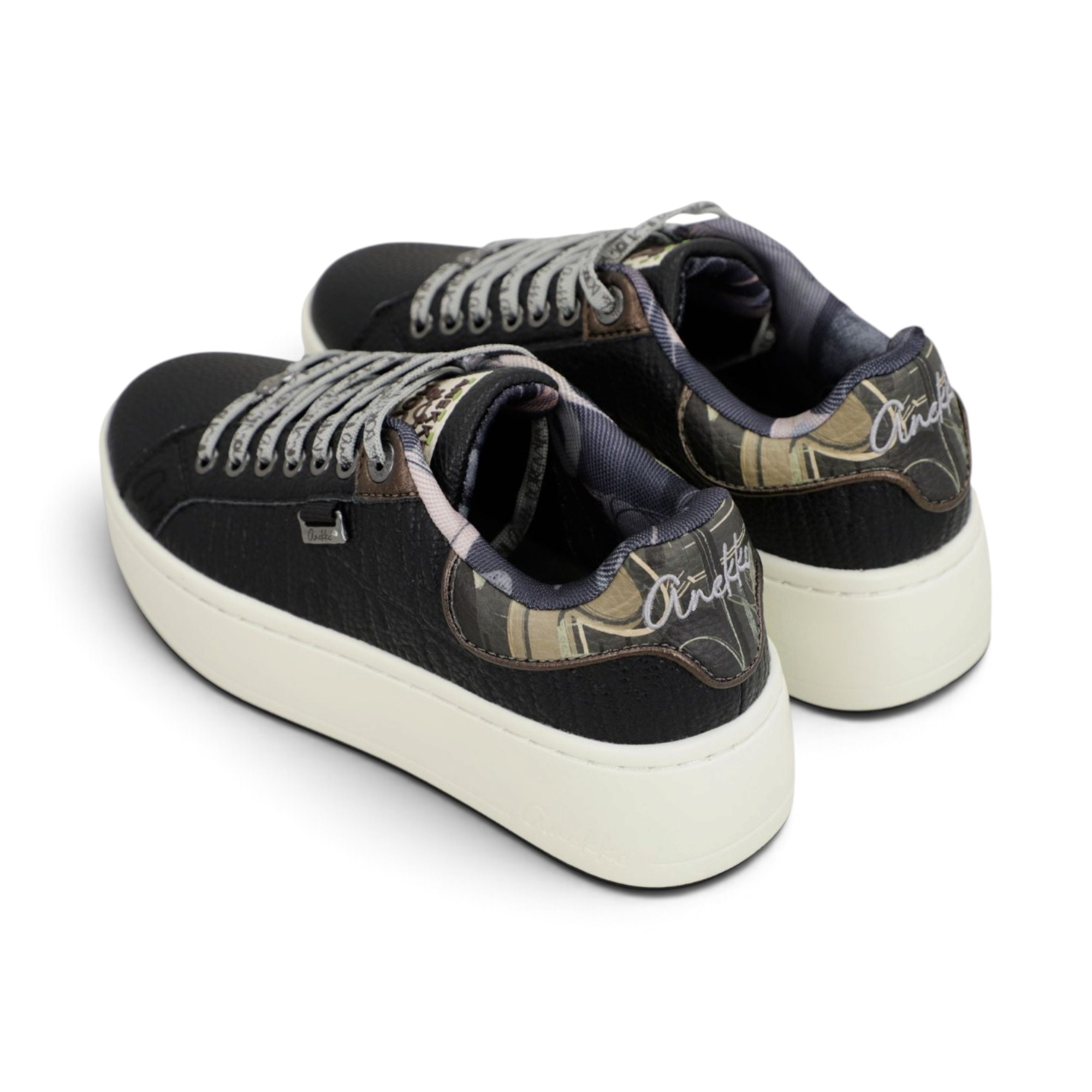 Sneakers damă Anekke Paris 433 Black – negru cu detalii, piele